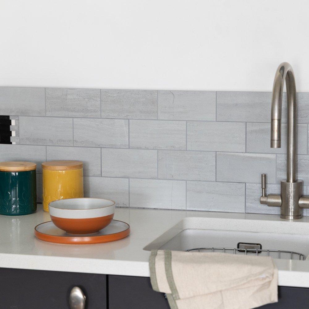 Grey - D C Fix - Self Adhesive Premium Wall Tiles Concrete - 6