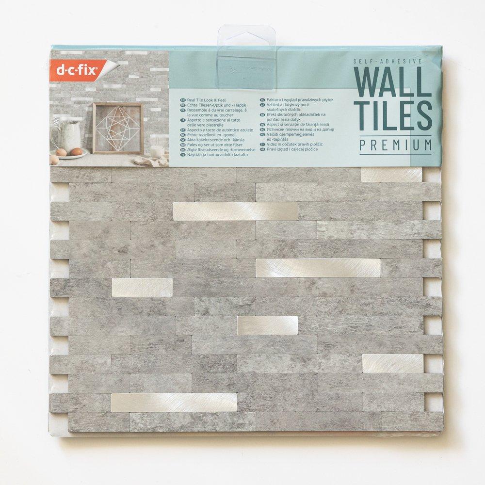 Grey - D C Fix - Self Adhesive Premium Wall Tiles Metal and Stone - 2