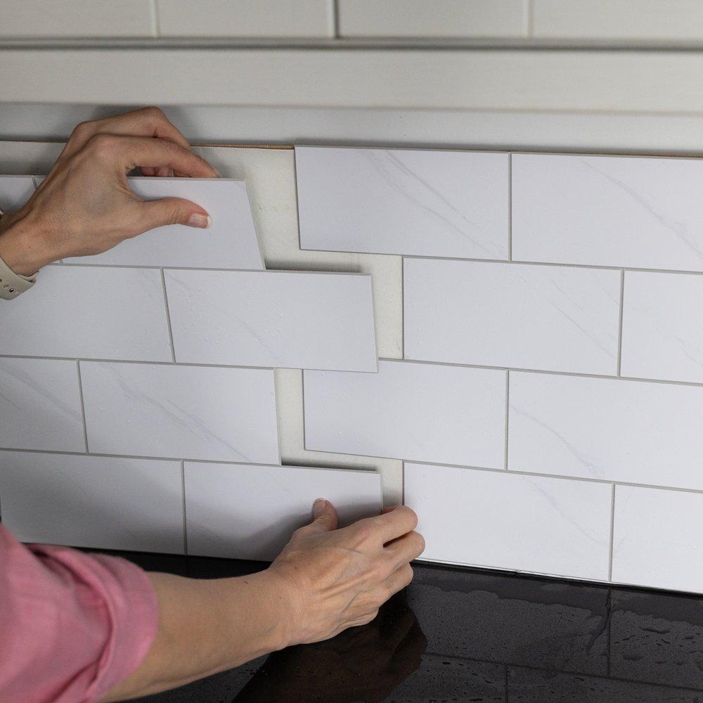 Grey - D C Fix - Self Adhesive Premium Wall Tiles Marble - 5