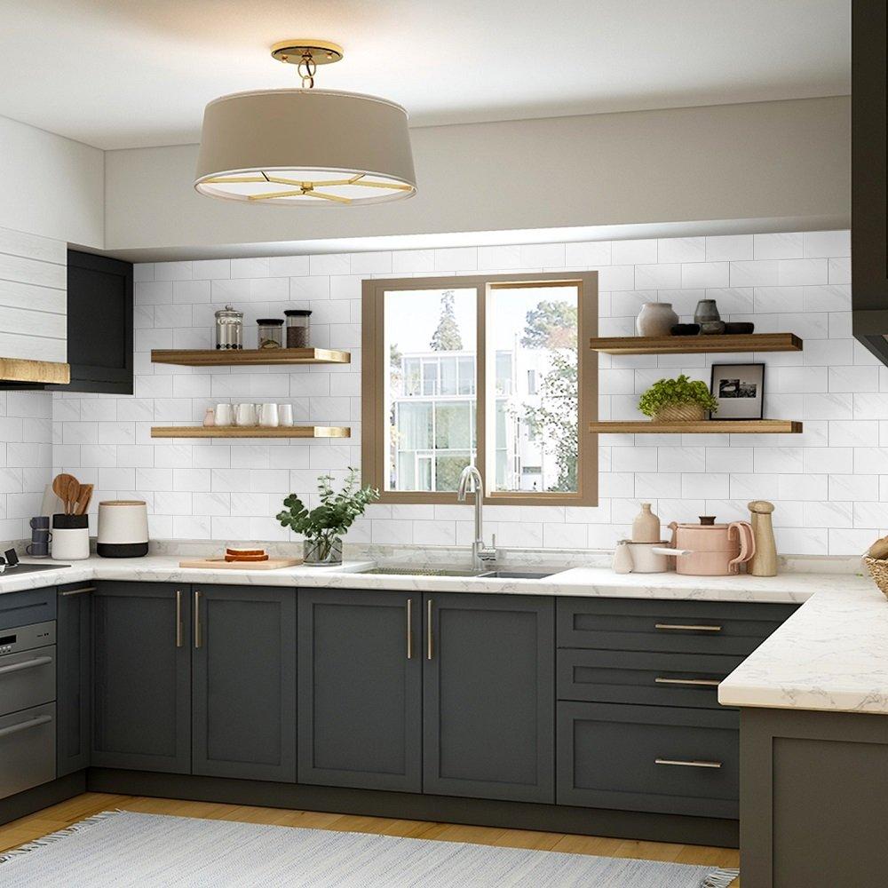 Grey - D C Fix - Self Adhesive Premium Wall Tiles Marble - 8