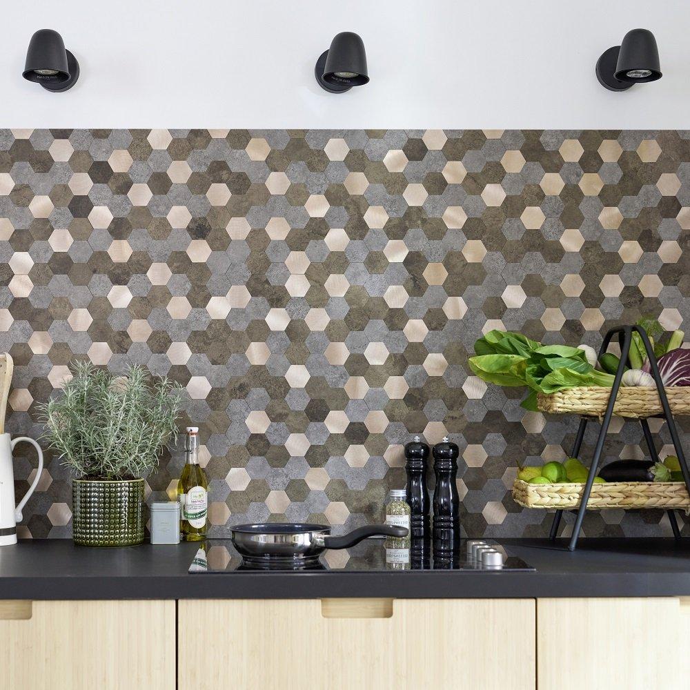 Copper - D C Fix - Self Adhesive Premium Wall Tiles Copper Hexagons - 1