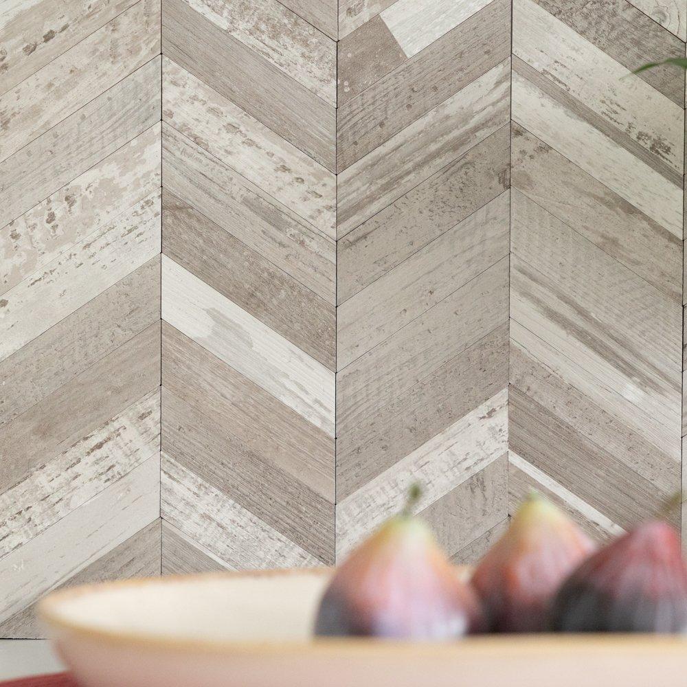 Grey - D C Fix - Self Adhesive Premium Wall Tiles Herringbone - 7
