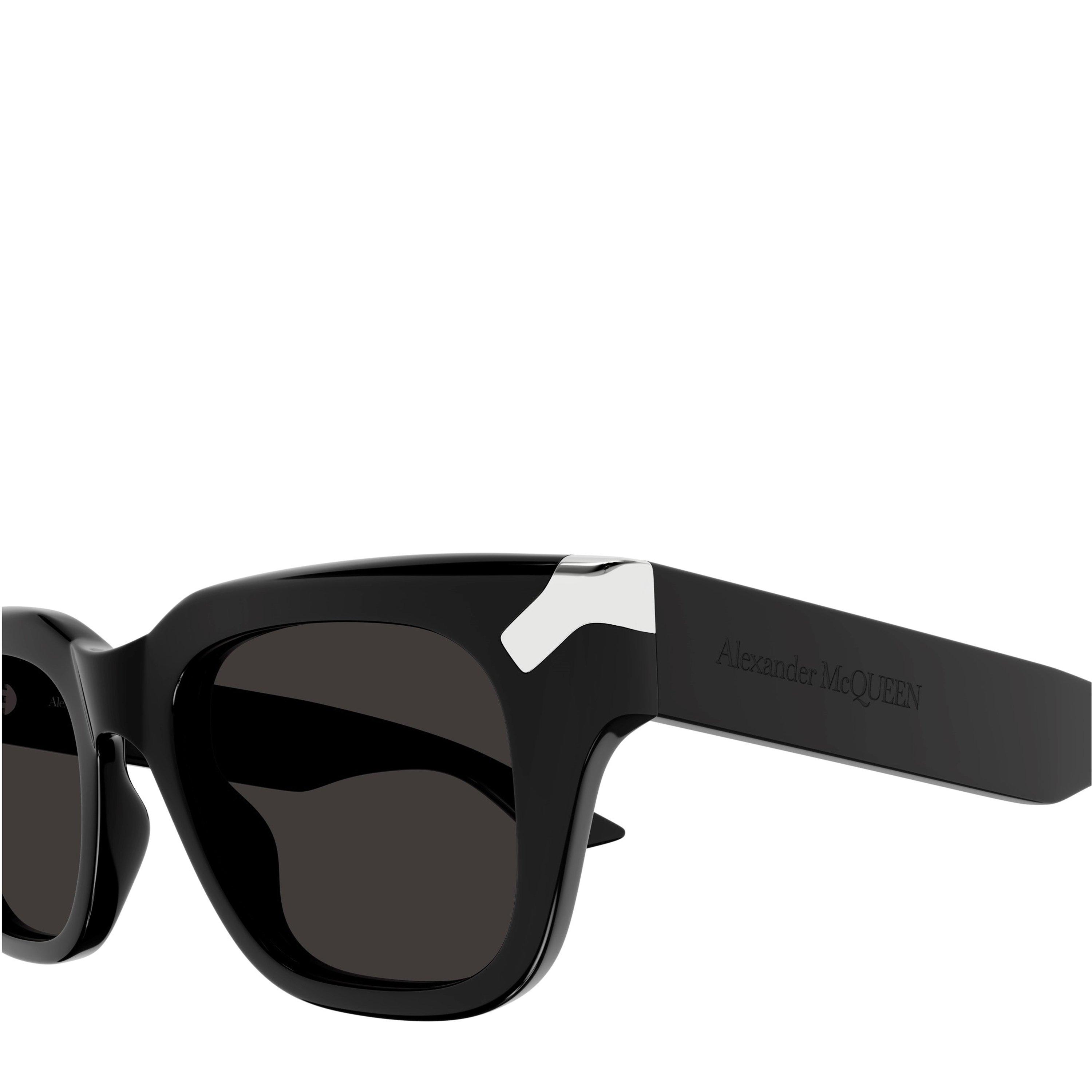 Black/Grey - Alexander McQueen - Contrasting Hinge Sunglasses - 4