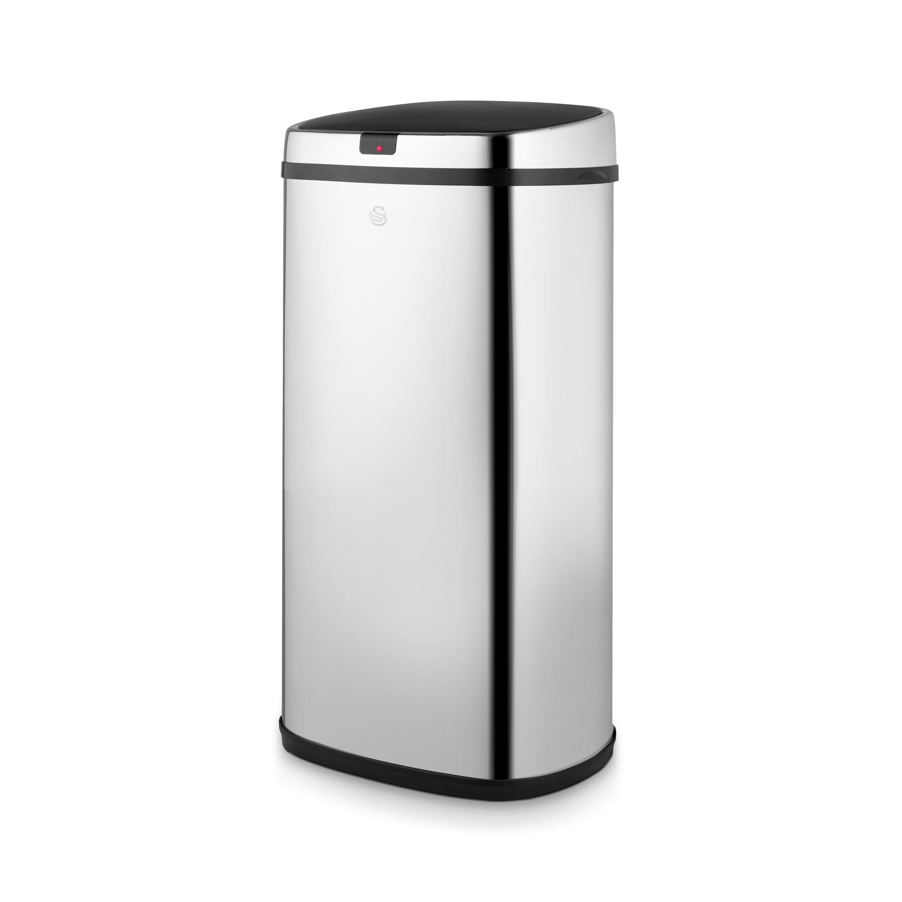 Stainless Steel - Swan - 42L Square Sensor Bin S/Steel - 1