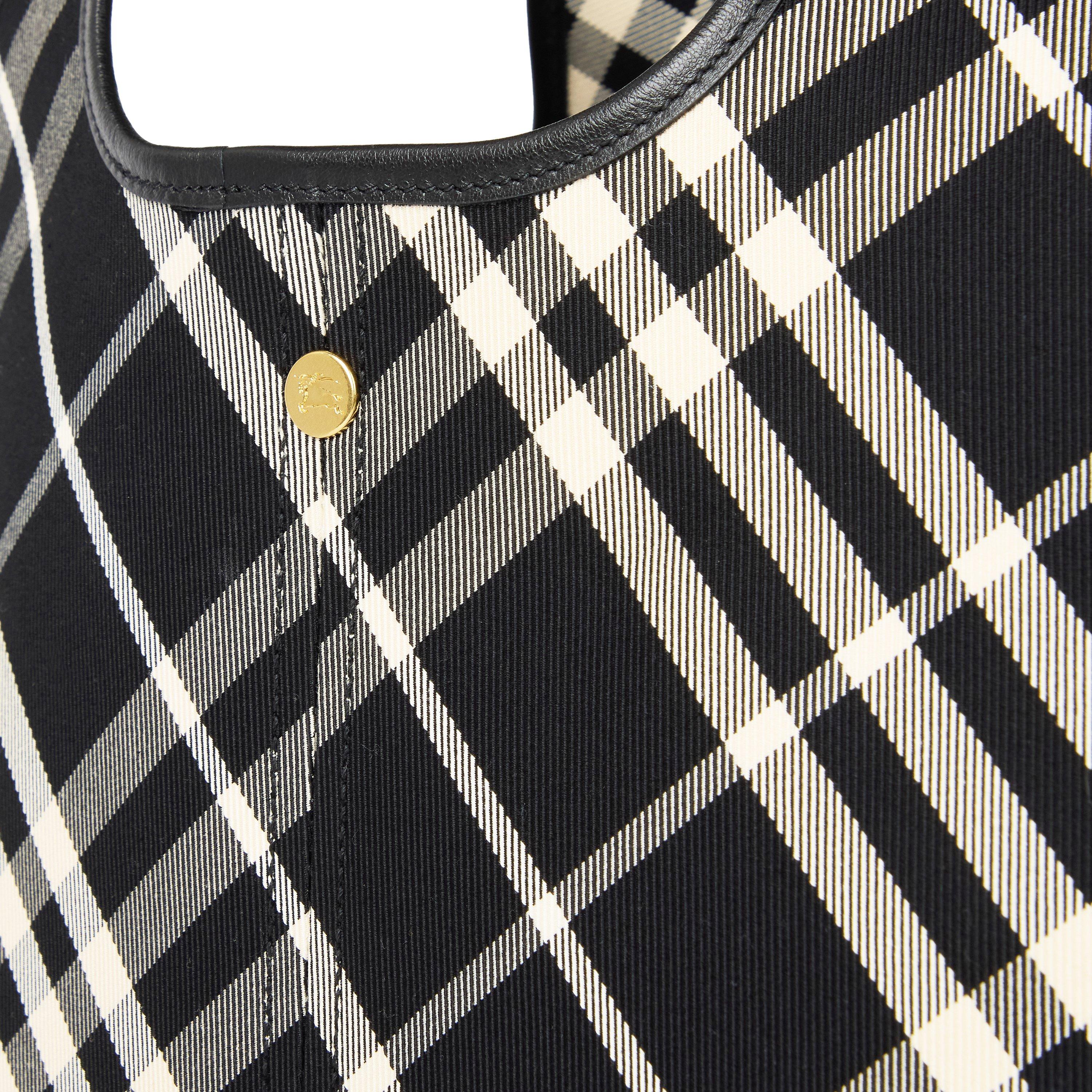Black - Burberry - Small Check Tote Bag - 4
