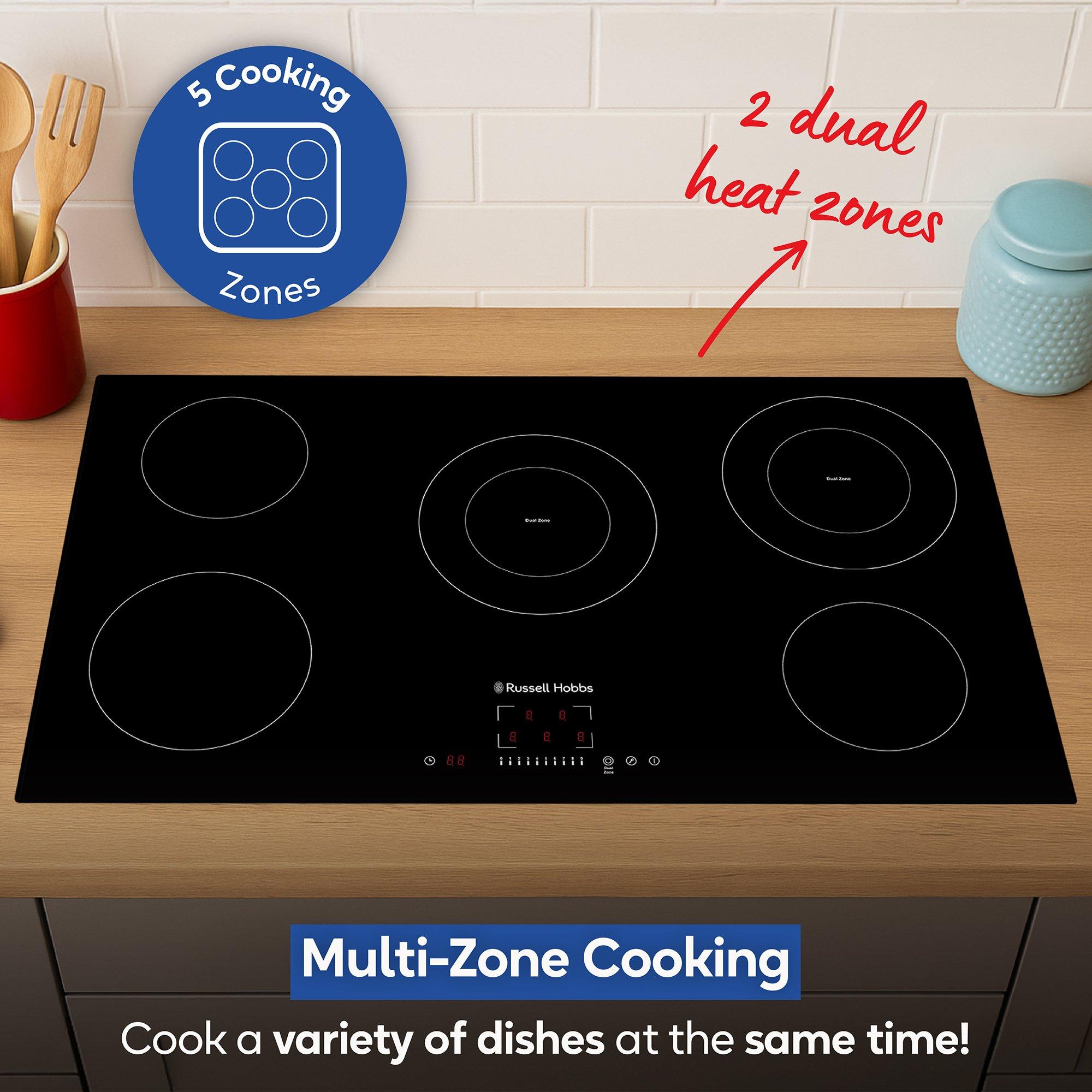 Black - Russell Hobbs - RH90EH7013 90cm Electric Hob - Black - 5