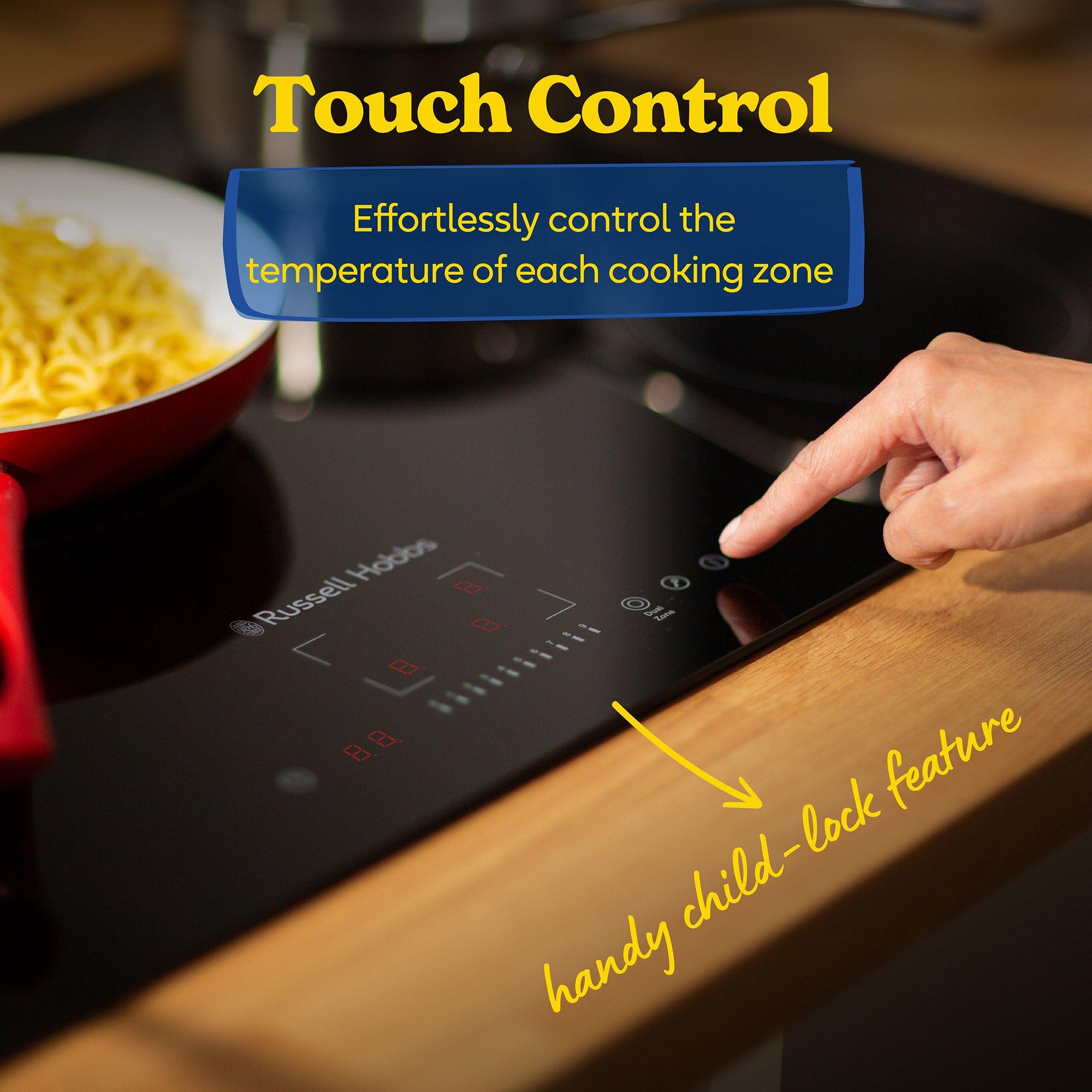 Black - Russell Hobbs - RH90EH7013 90cm Electric Hob - Black - 6