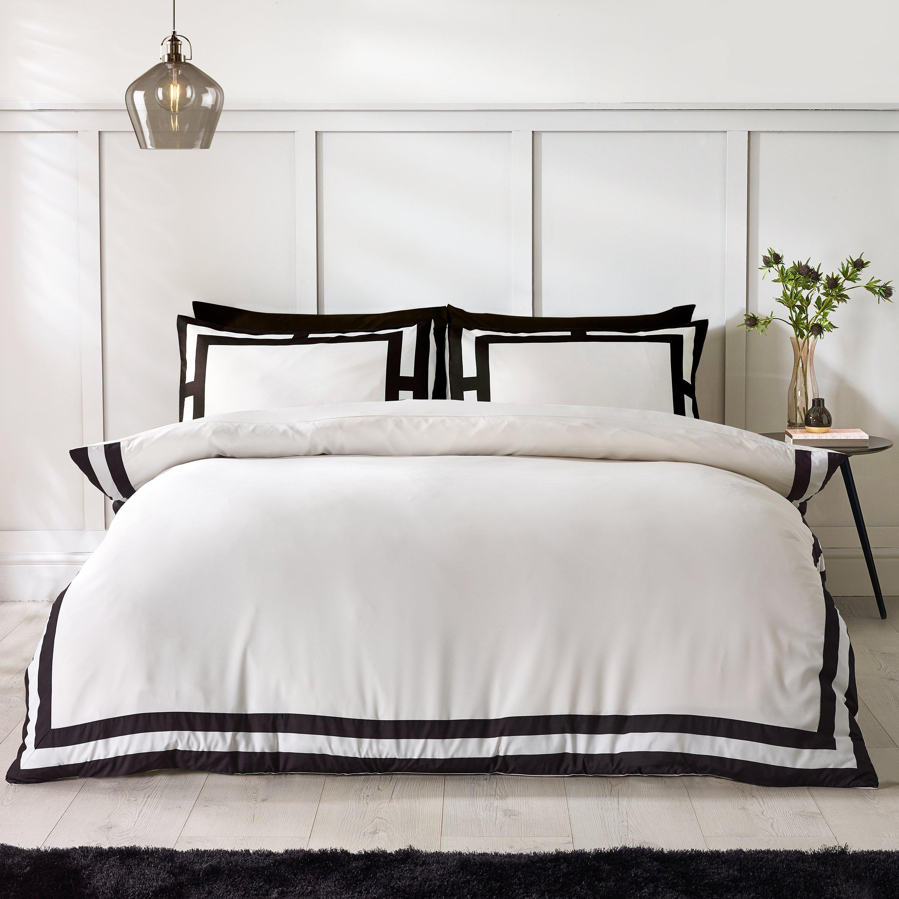 Cream - Catherine Lansfield - So Soft Mono Panel Duvet Cover Set - 1