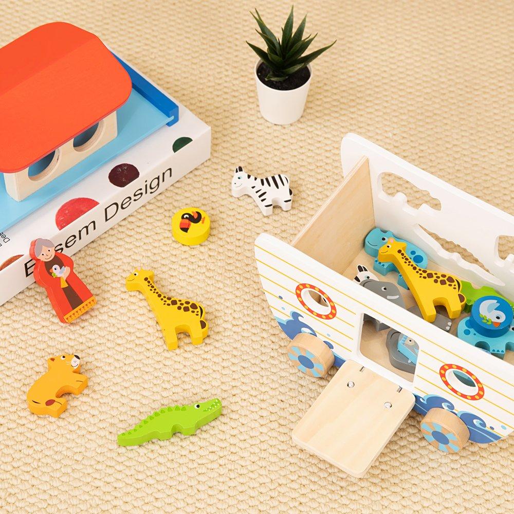 Multi - Tooky Toy - Wooden Noahs Ark - 3