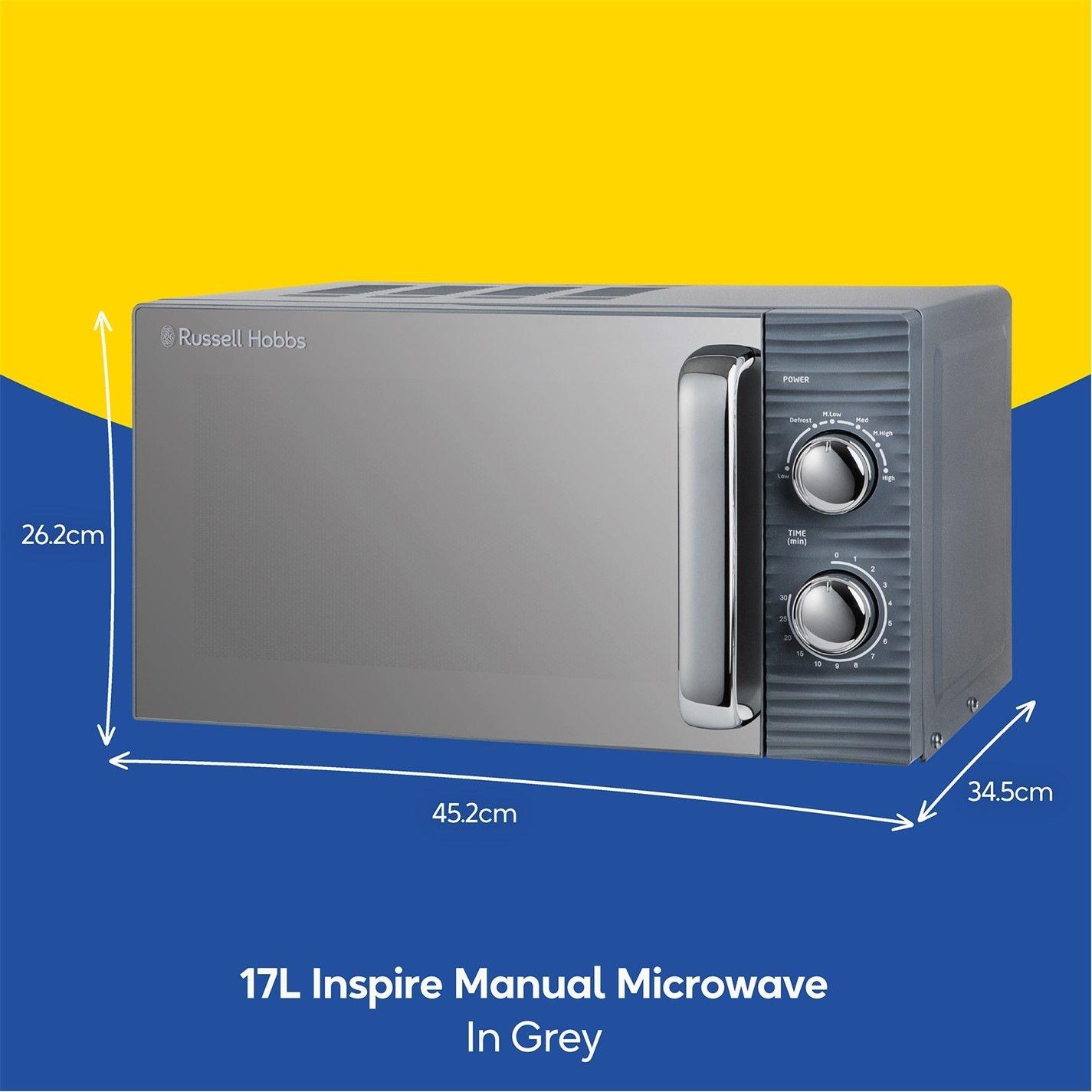 Grey - Russell Hobbs - RHM1731G 17L Manual Microwave - 3