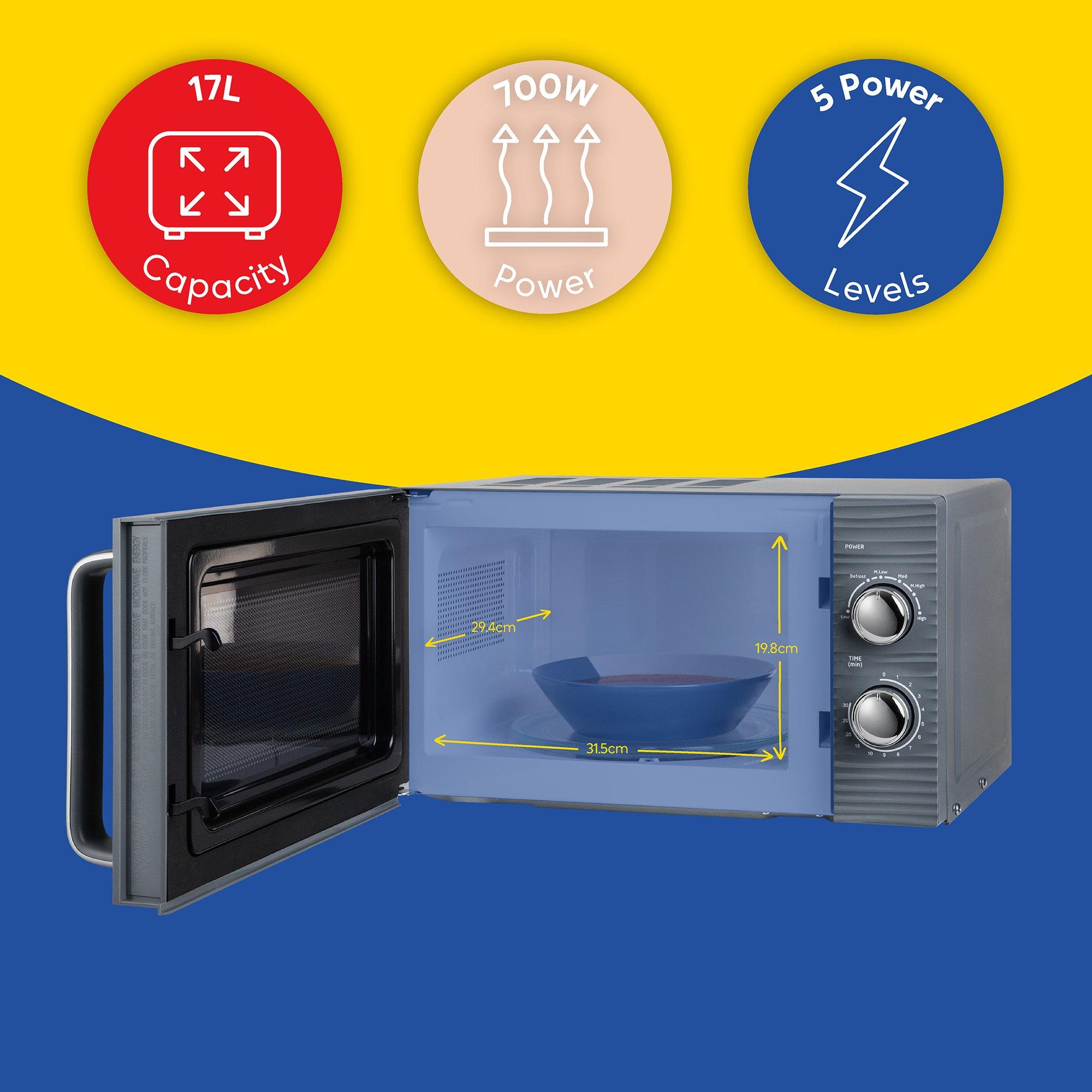 Grey - Russell Hobbs - RHM1731G 17L Manual Microwave - 9