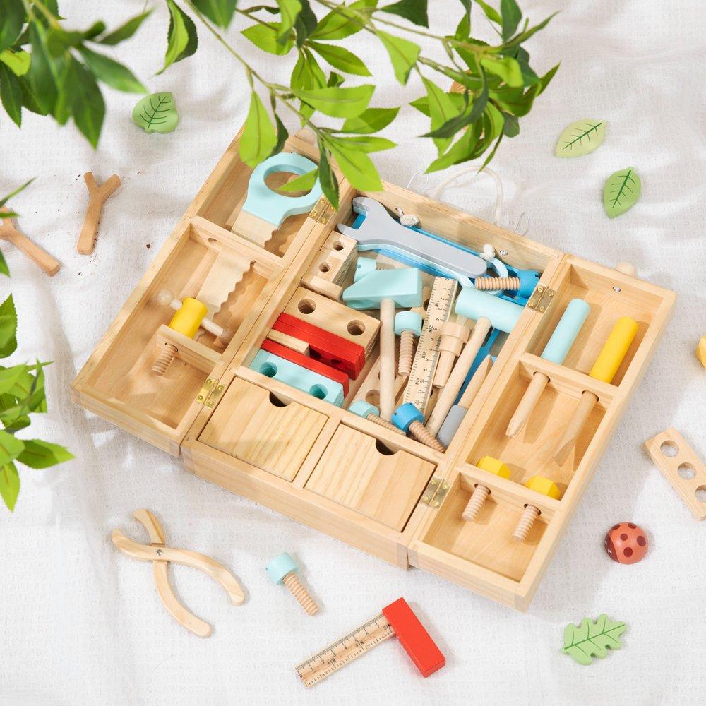 Multi - Tooky Toy - Wooden Craftsmans Tool Box - 2