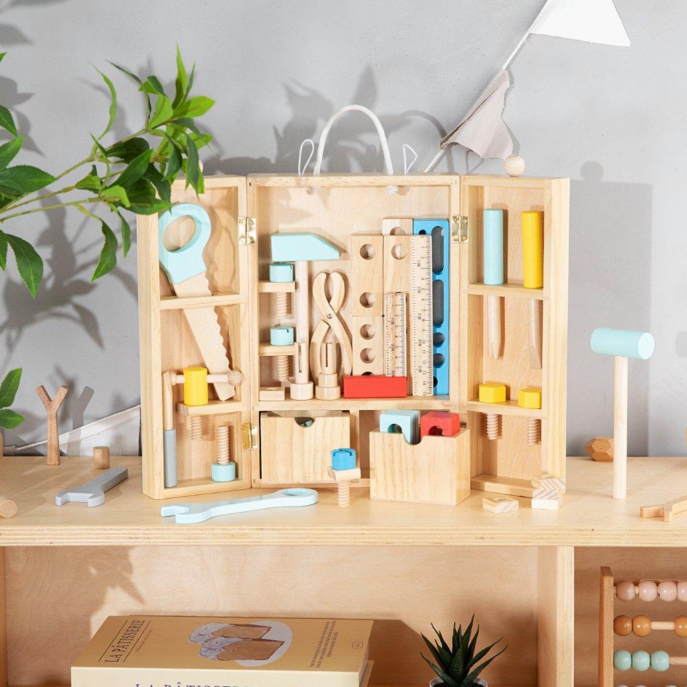 Multi - Tooky Toy - Wooden Craftsmans Tool Box - 3