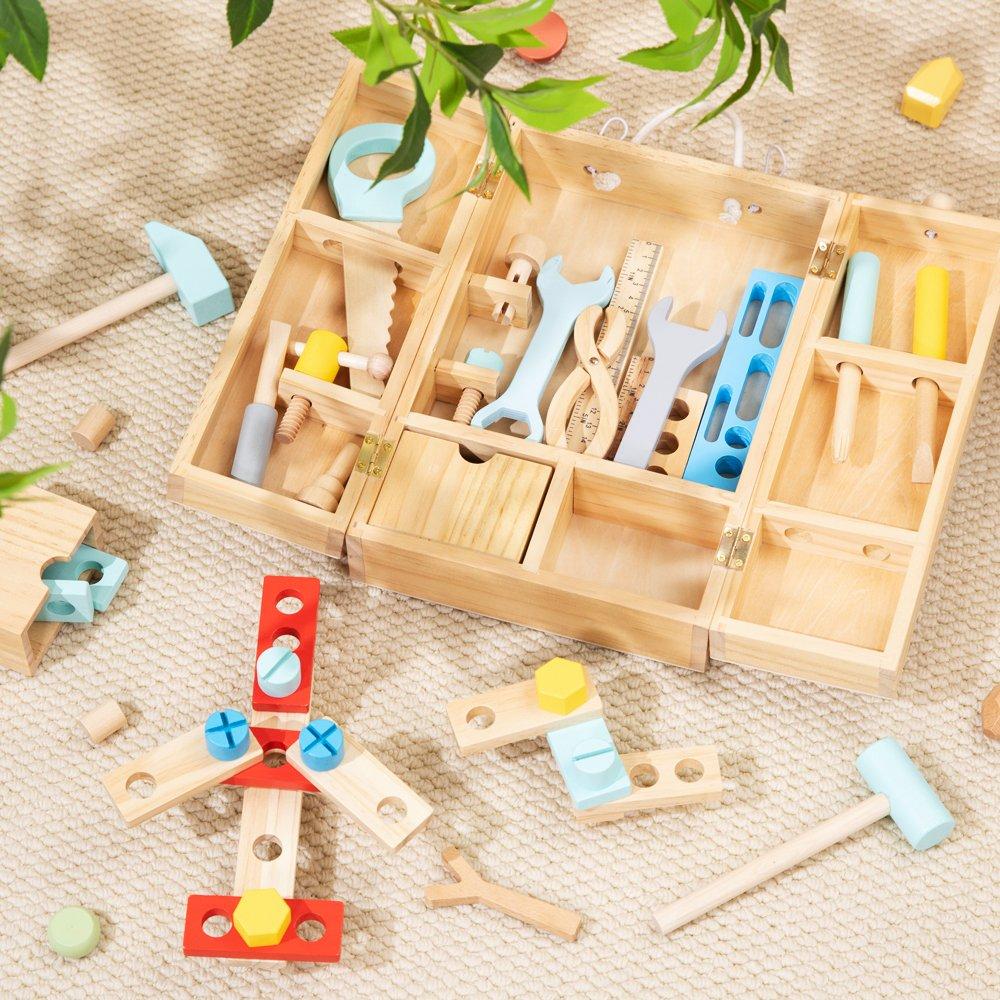 Tooky Toy Wooden Craftsmans Tool Box | Sports Direct
