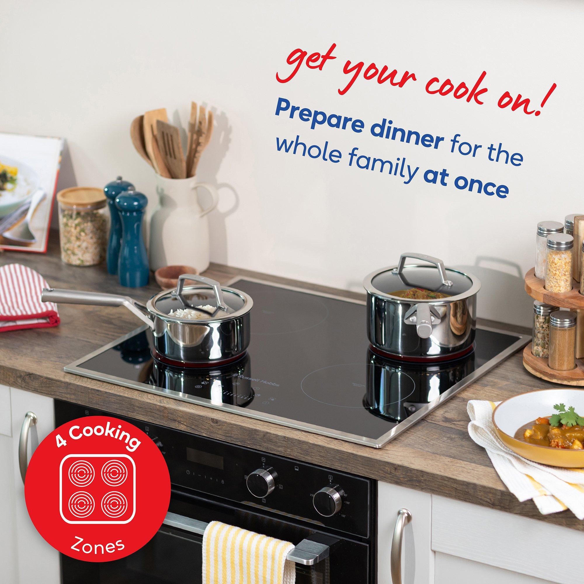 Black - Russell Hobbs - RH60IH413B 59cm 4 Zone Induction Hob in Black - 5