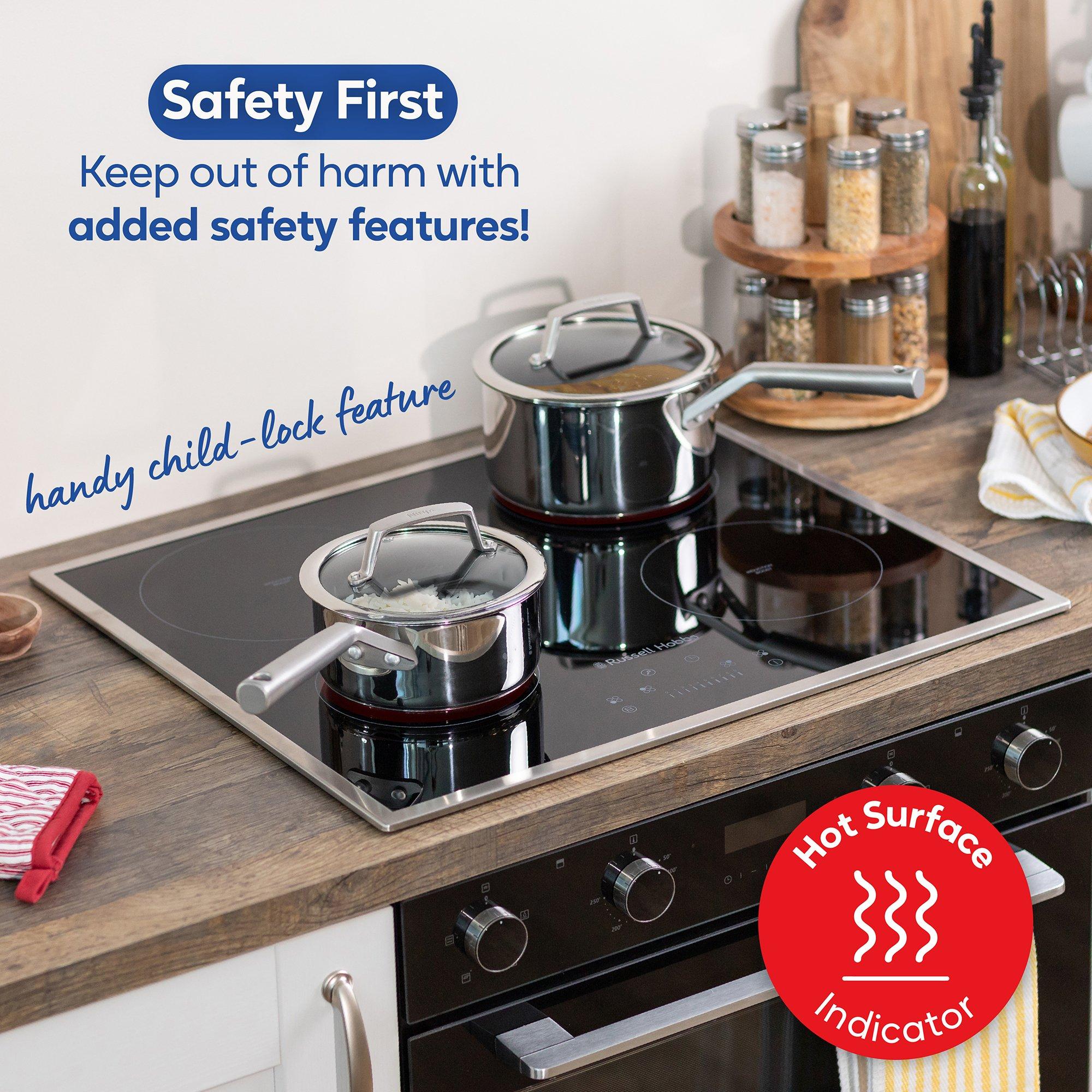 Black - Russell Hobbs - RH60IH413B 59cm 4 Zone Induction Hob in Black - 8