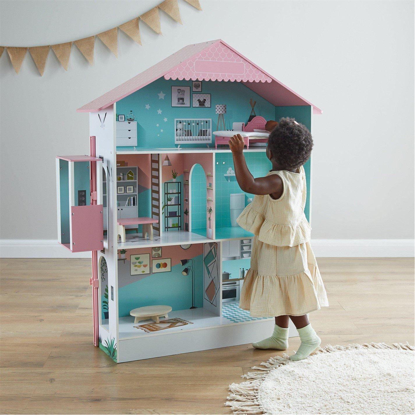 Multi - Tooky Toy - Toylife Wooden Deluxe Dolls House - 1