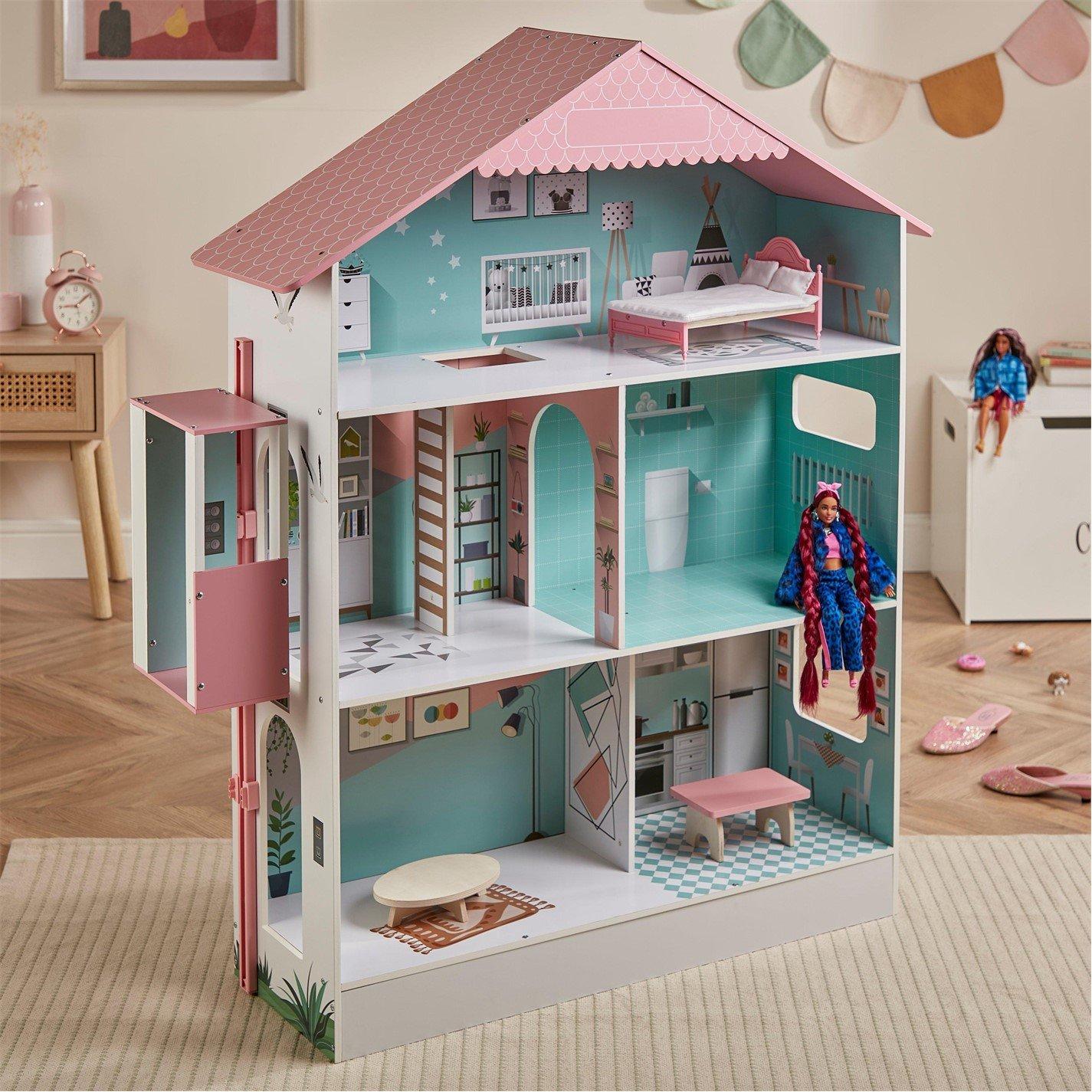 Multi - Tooky Toy - Wooden Deluxe Dolls House - 3