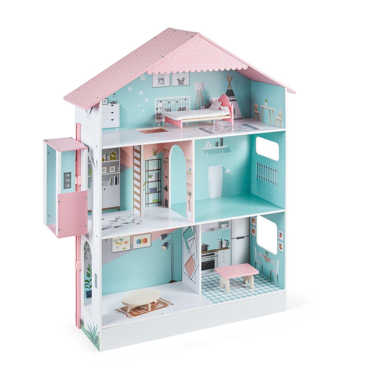 Multi - Tooky Toy - Wooden Deluxe Dolls House - 4