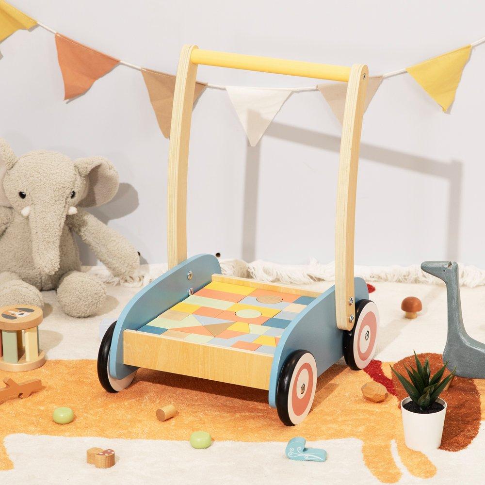 Multi - Tooky Toy - Wooden Block Baby Walker - 2
