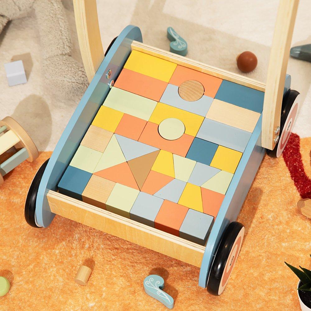 Multi - Tooky Toy - Wooden Block Baby Walker - 3