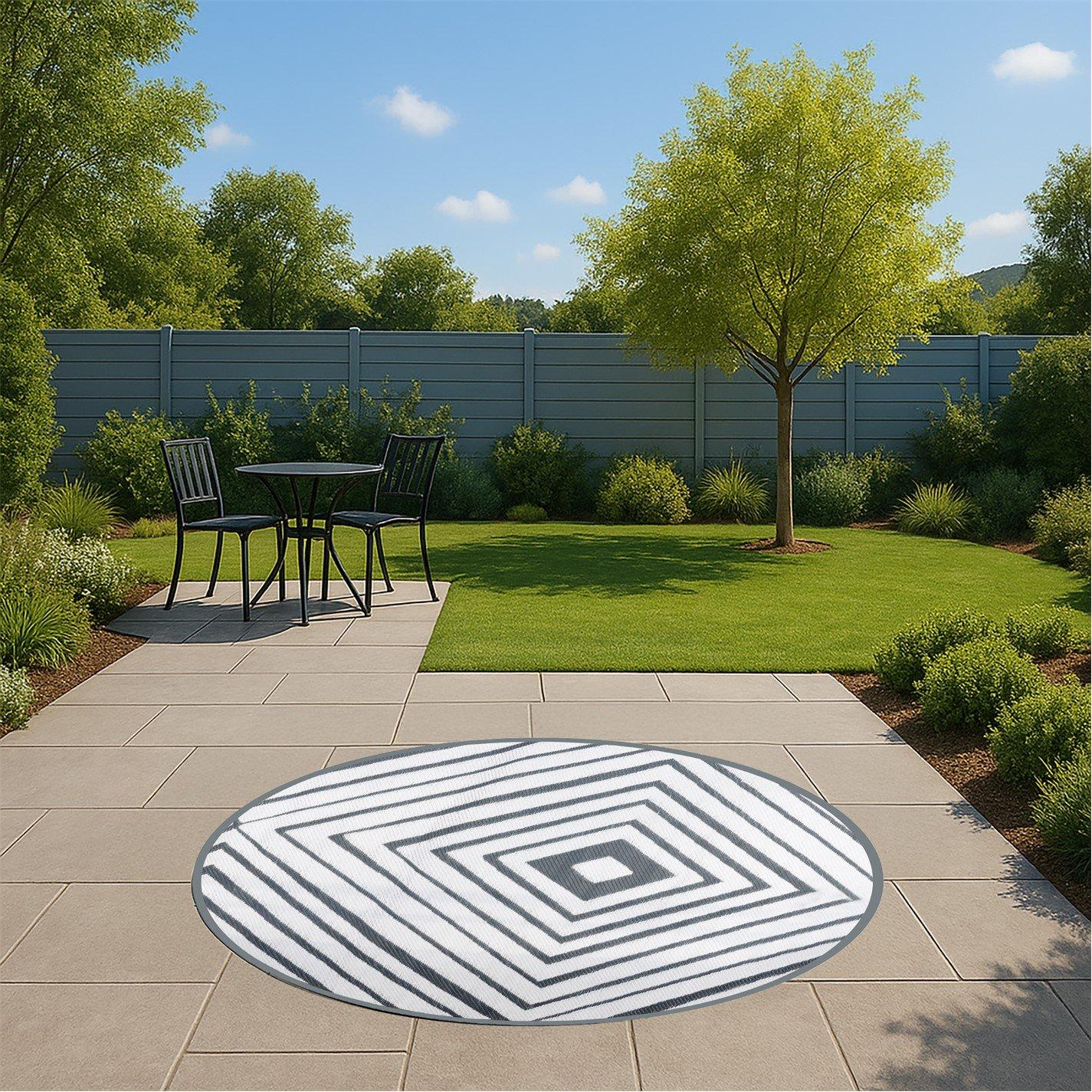 Aztec Diamond - Streetwize - Outdoor Rug - Round Aztec Diamond Pattern - 6