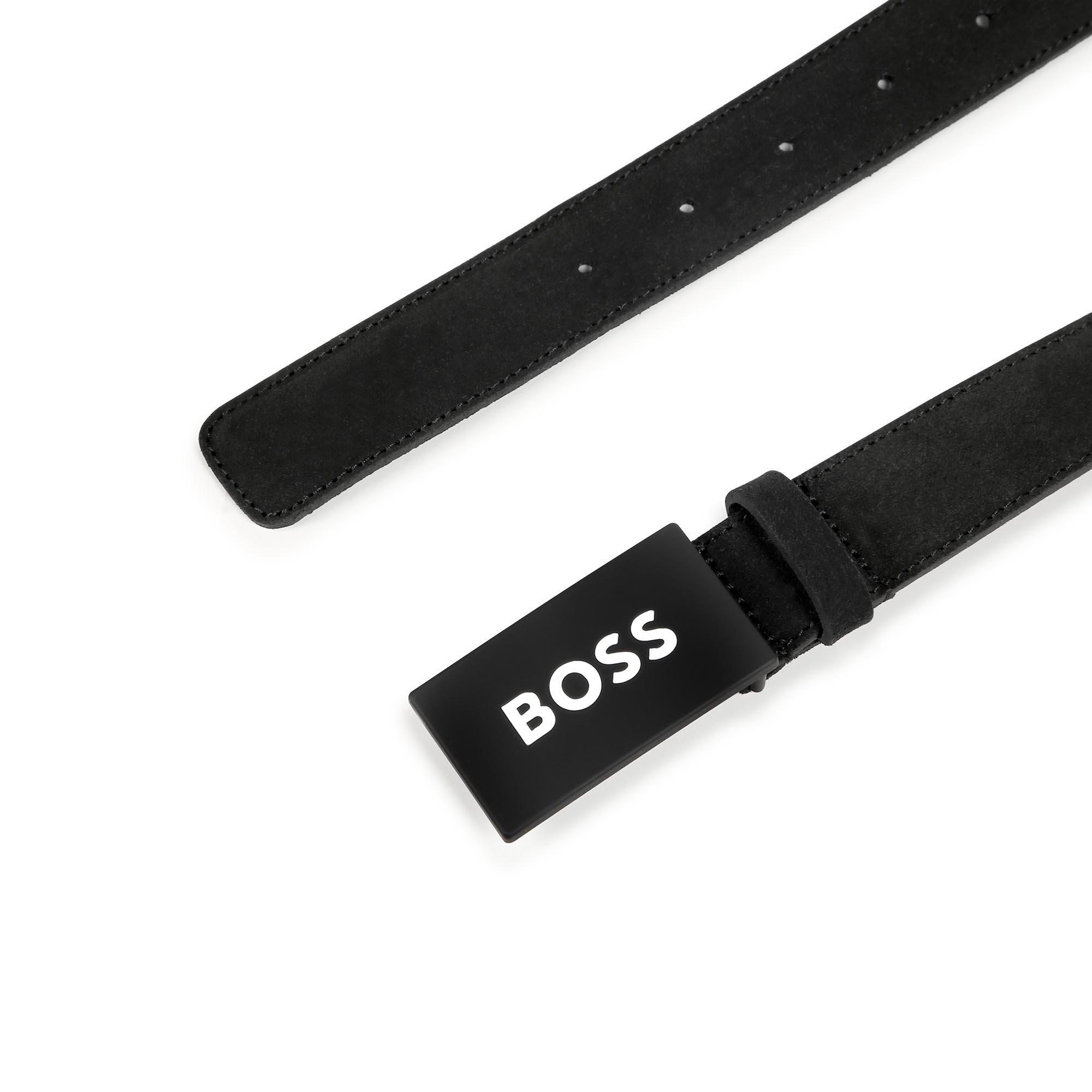 Black 09B - Boss - Kids Logo Juniors Faux Leather Belt - 2