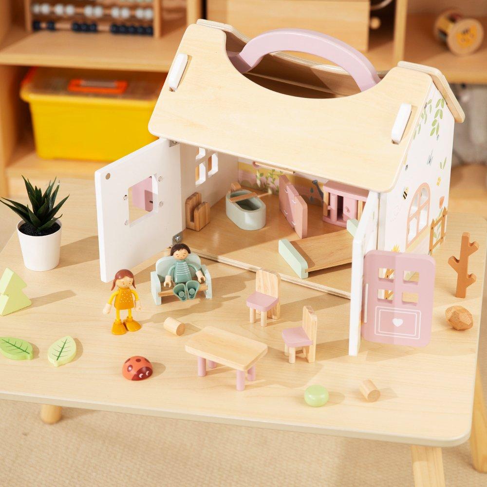 Multi - Tooky Toy - Wooden Portable Dolls House - 4