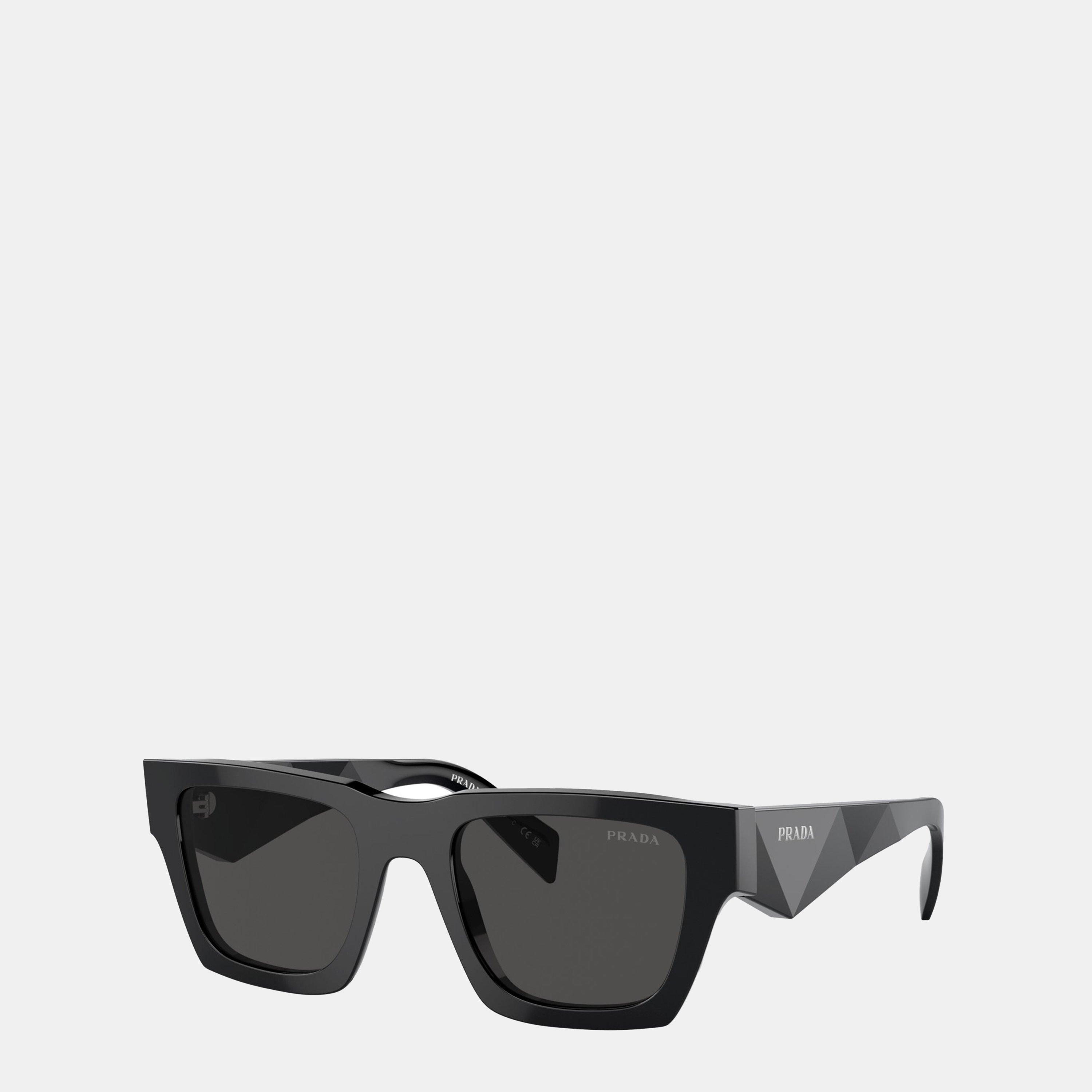 Prada Men's Black/Grey Square Symbole Sunglasses