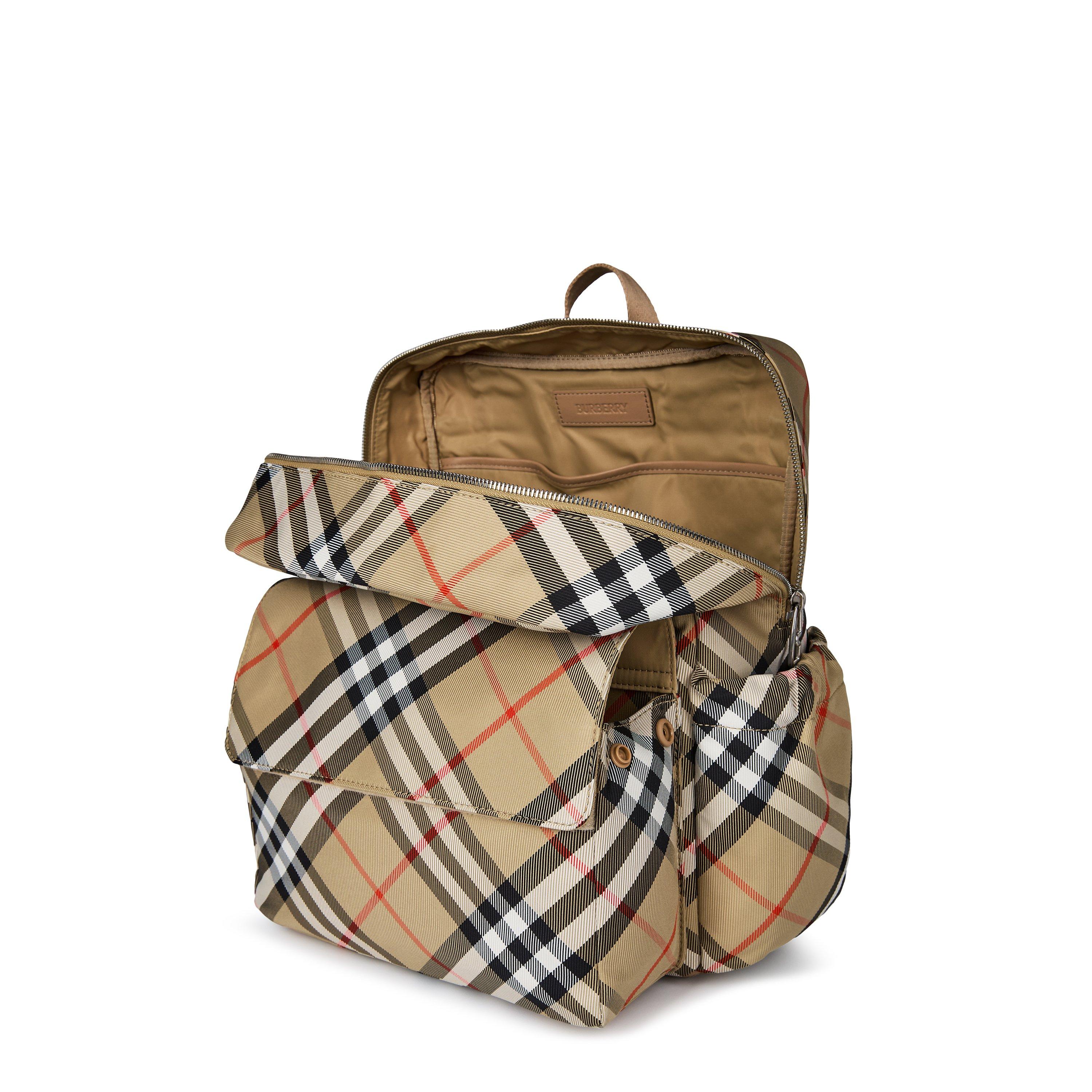 Beige  B9368 - Burberry - Check Backpack Juniors - 4