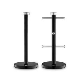 Swan Towel Pole and Mug Tree Set Black