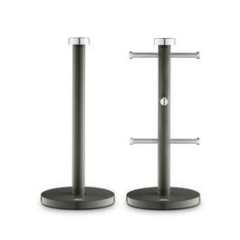 Swan Townhouse Towel Pole and Mug Tree Set Graphite
