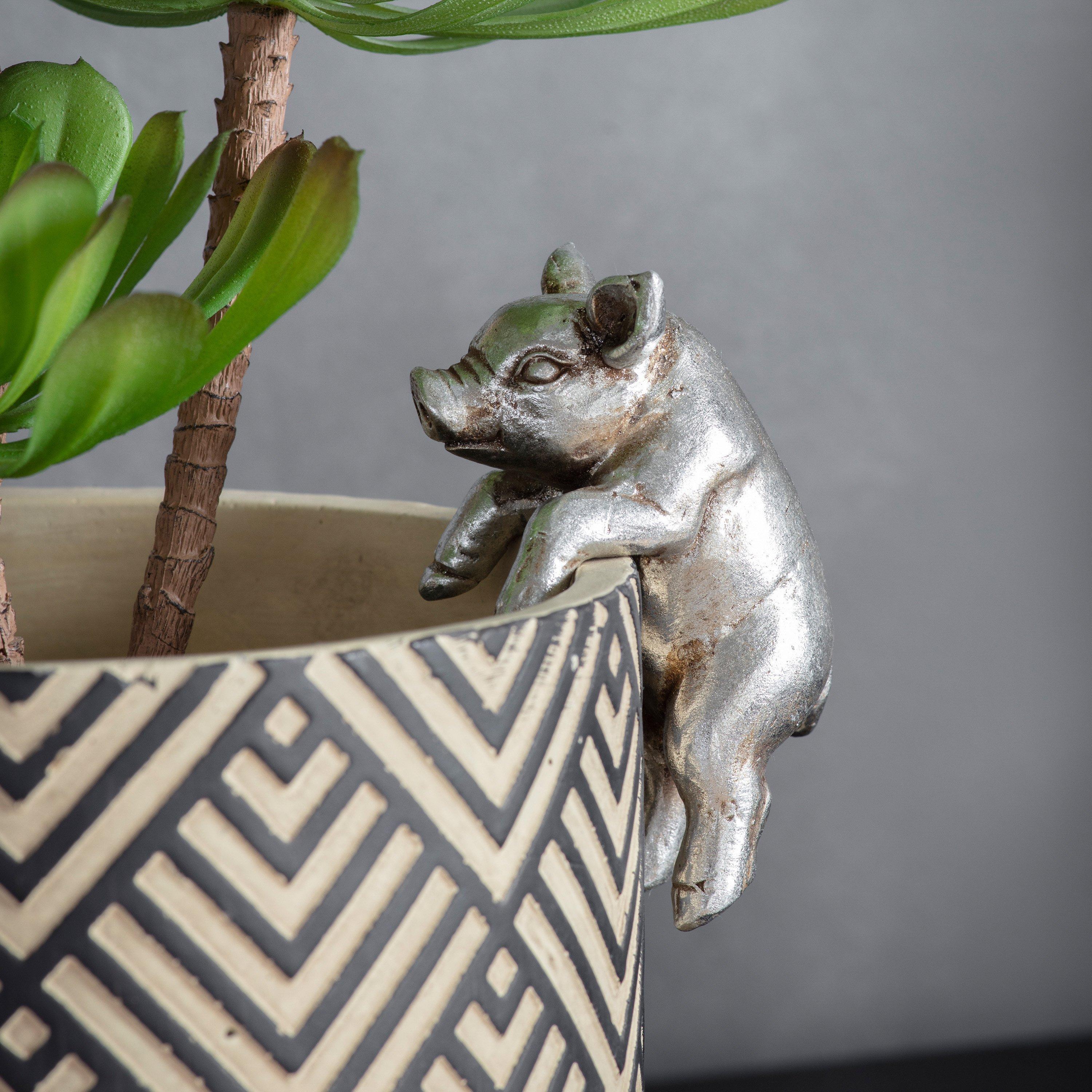 Silver - Gallery - Peter Piglet Pot Hanger Grey (Pack Of 2) - 4