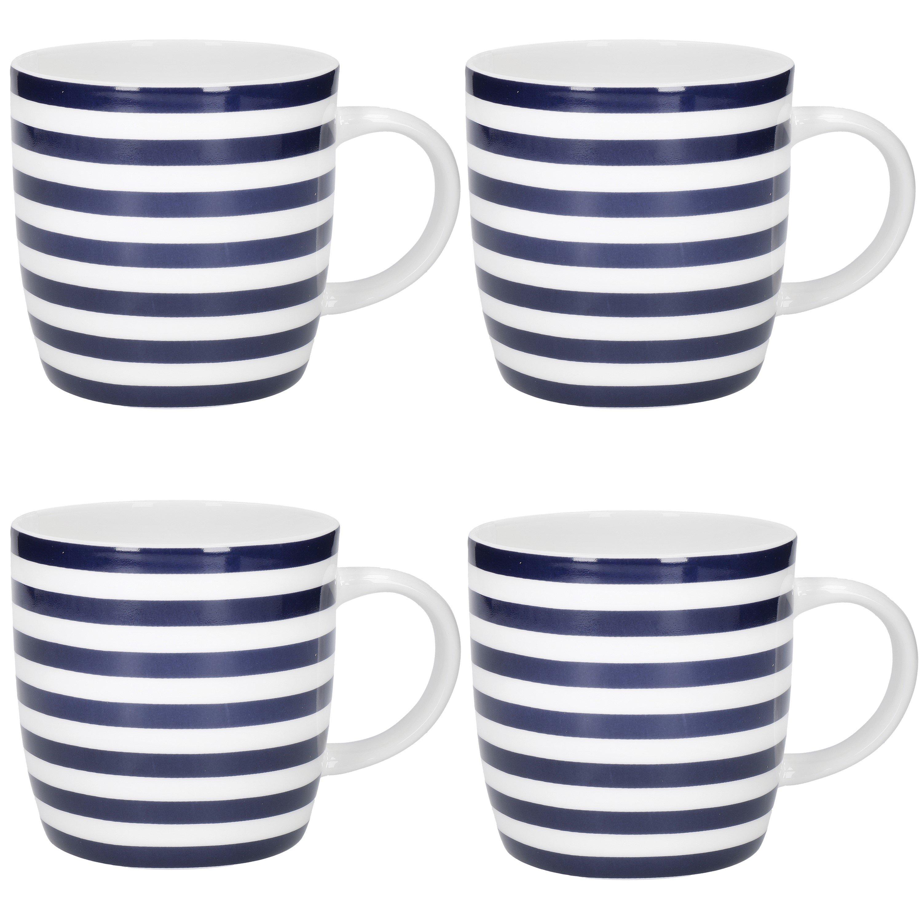 Blue - KitchenCraft - Set of 4 Blue and White Striped Coffe - 1