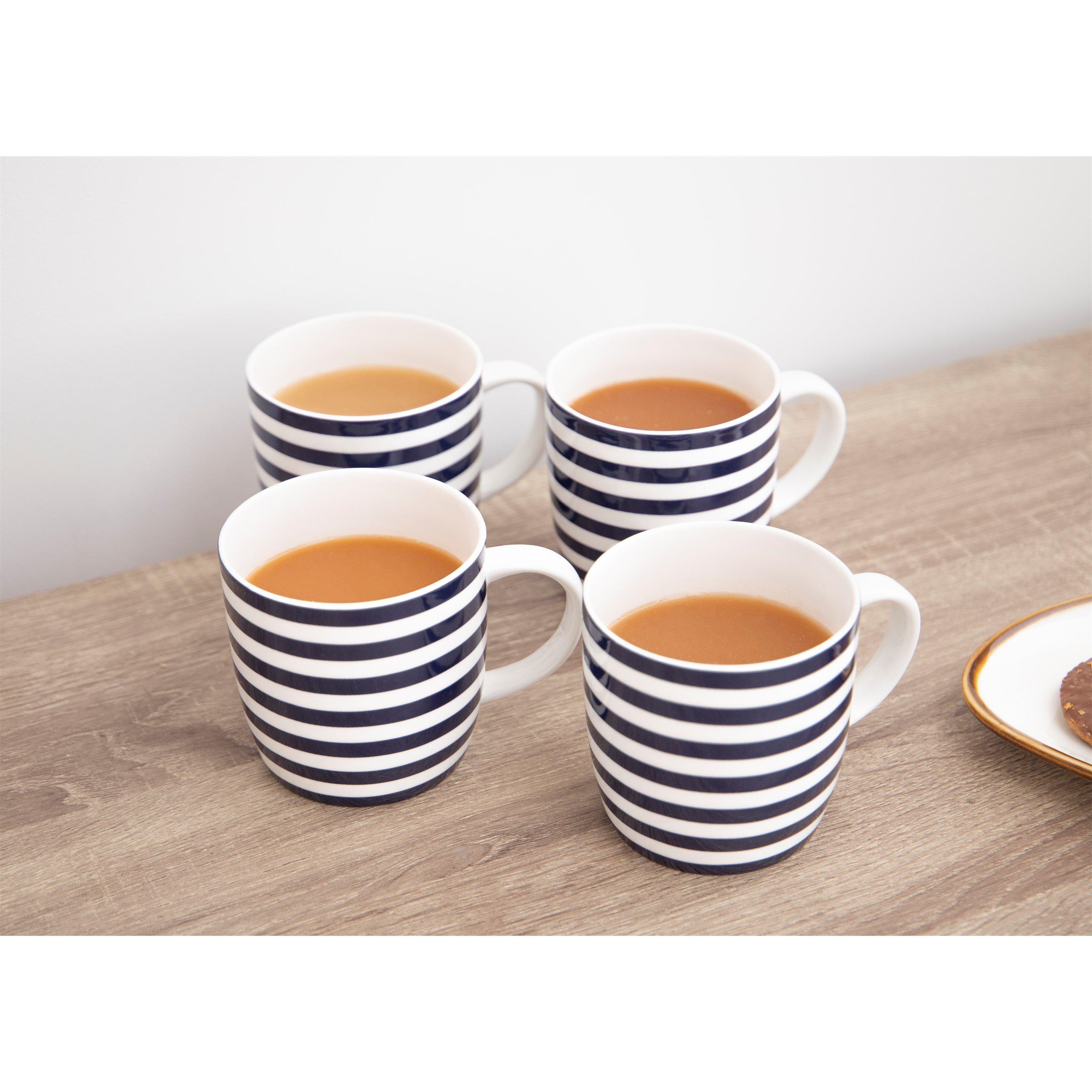 Blue - KitchenCraft - KitchenCraft Set of 4 Blue and White Striped Coffe - 2