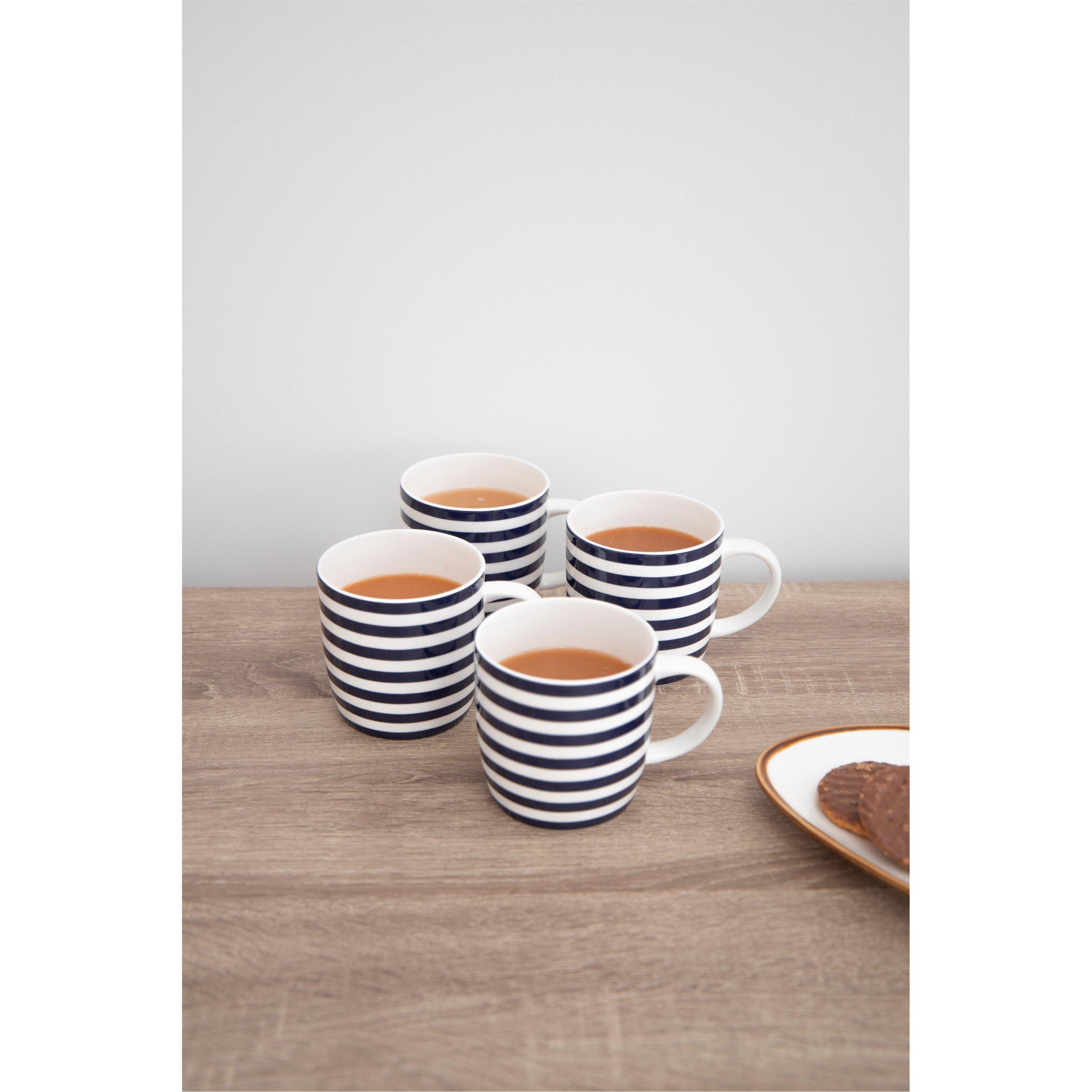 Blue - KitchenCraft - KitchenCraft Set of 4 Blue and White Striped Coffe - 4