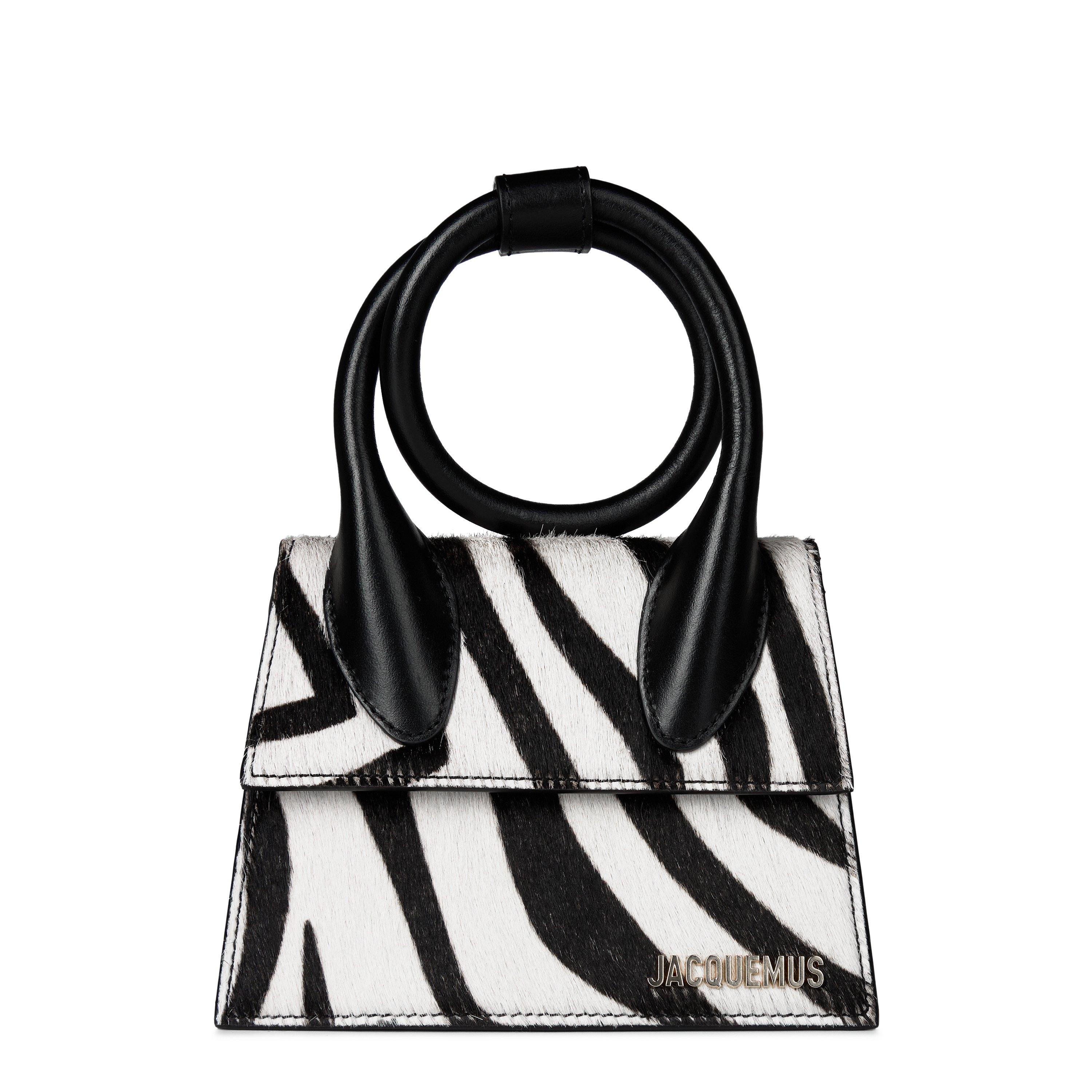 Zebra - Jacquemus - Women's Logo Leather Le Chiquito Noeud Grab Bag - 1