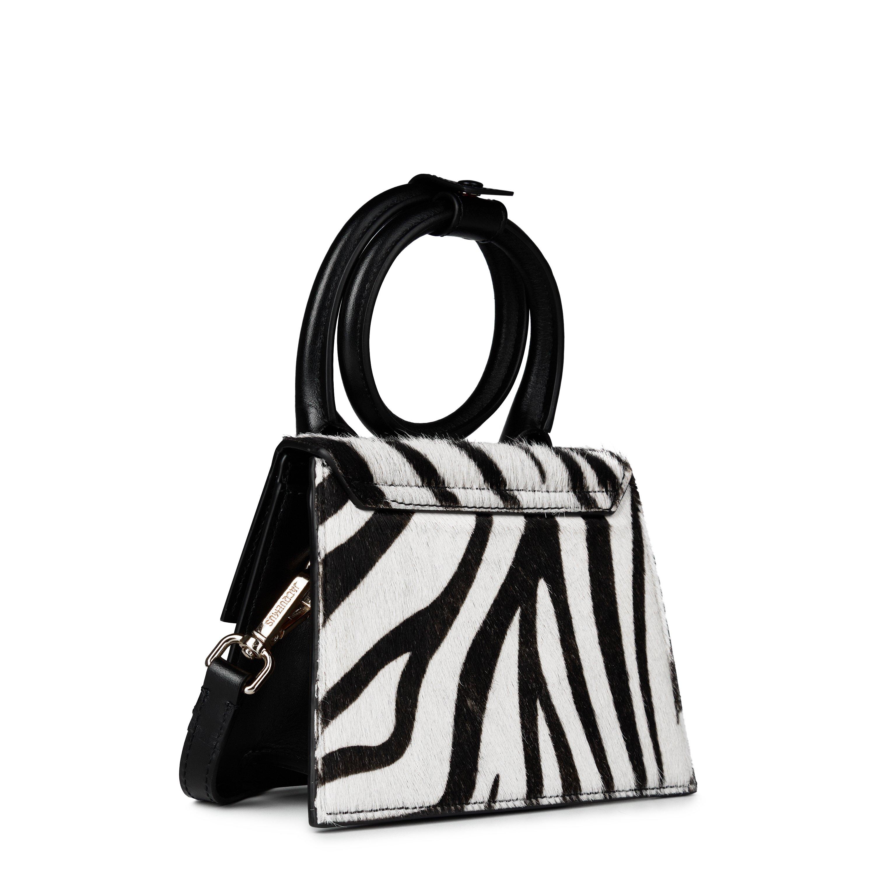 Zebra - Jacquemus - Women's Logo Leather Le Chiquito Noeud Grab Bag - 3