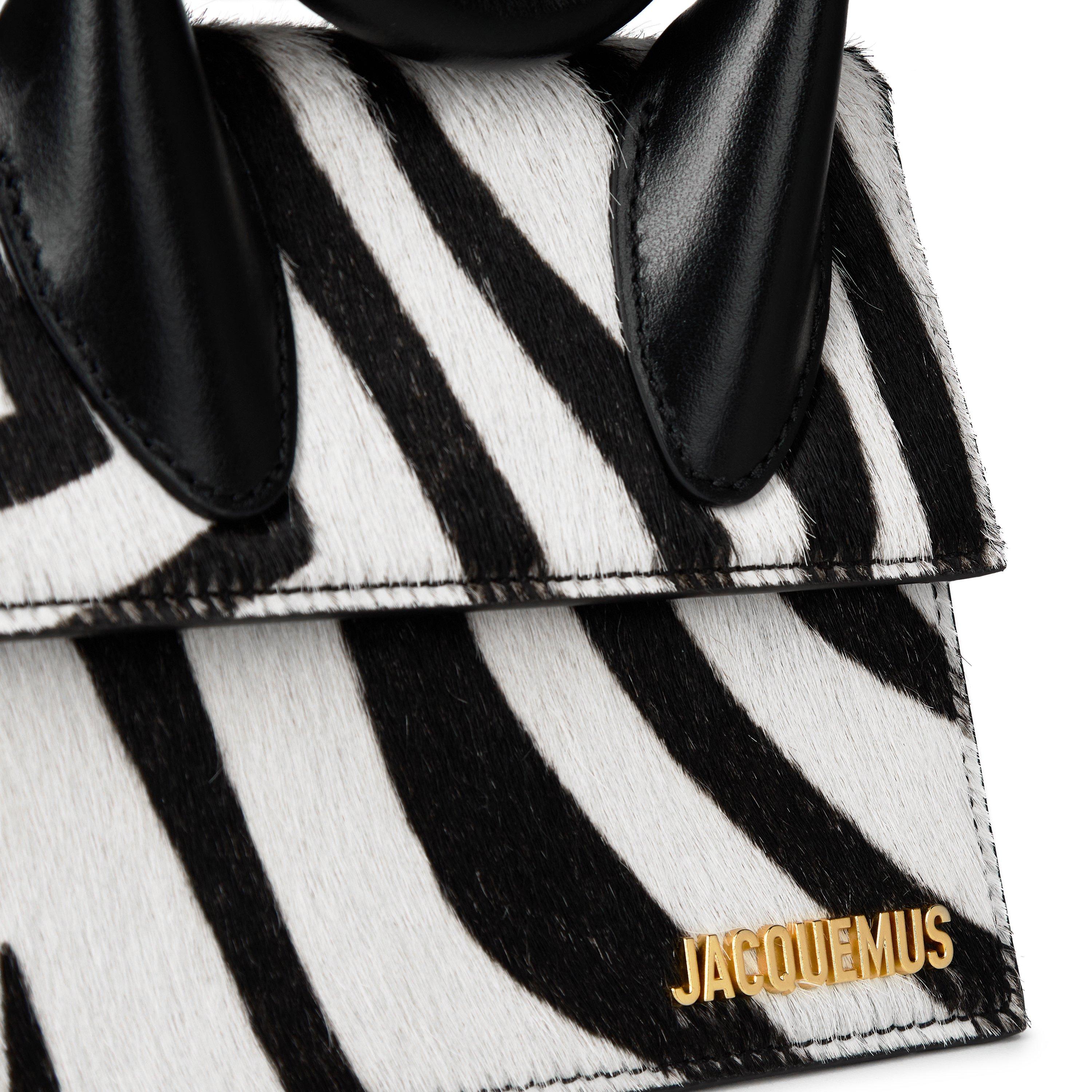 Zebra - Jacquemus - Women's Logo Leather Le Chiquito Noeud Grab Bag - 4