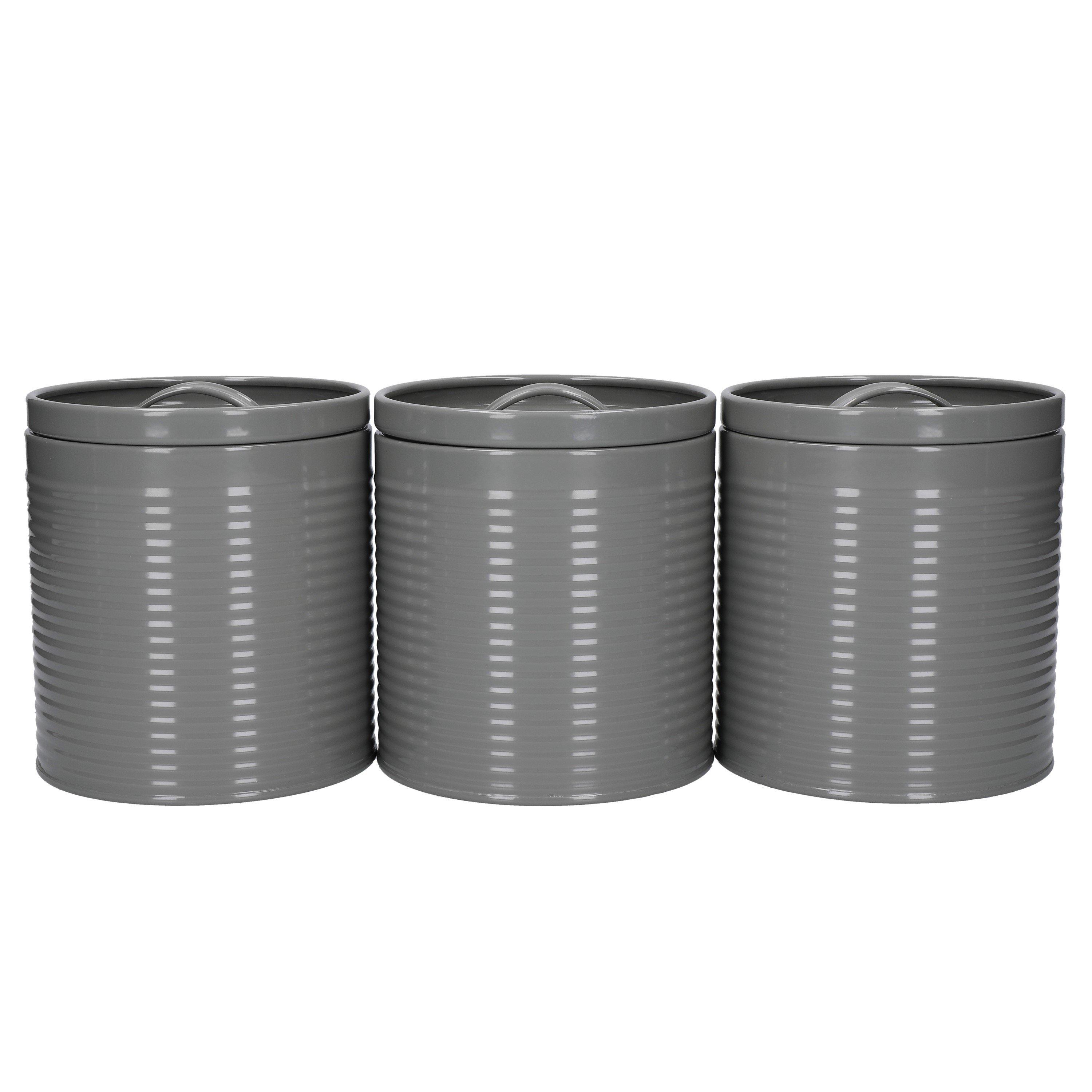 Grey - KitchenCraft - 3-Piece Storage Canister Set - 1