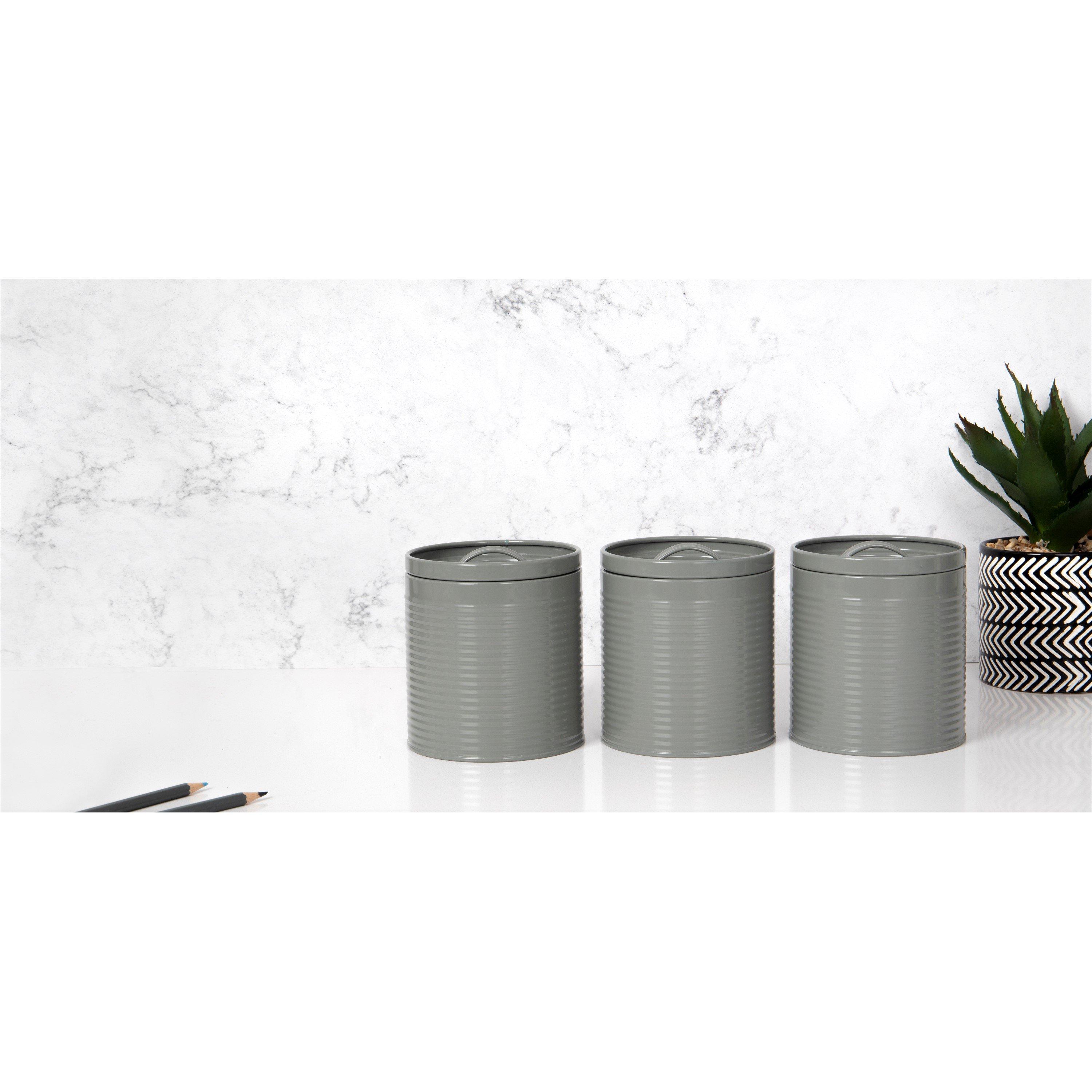 Grey - KitchenCraft - KitchenCraft 3-Piece Storage Canister Set - 3