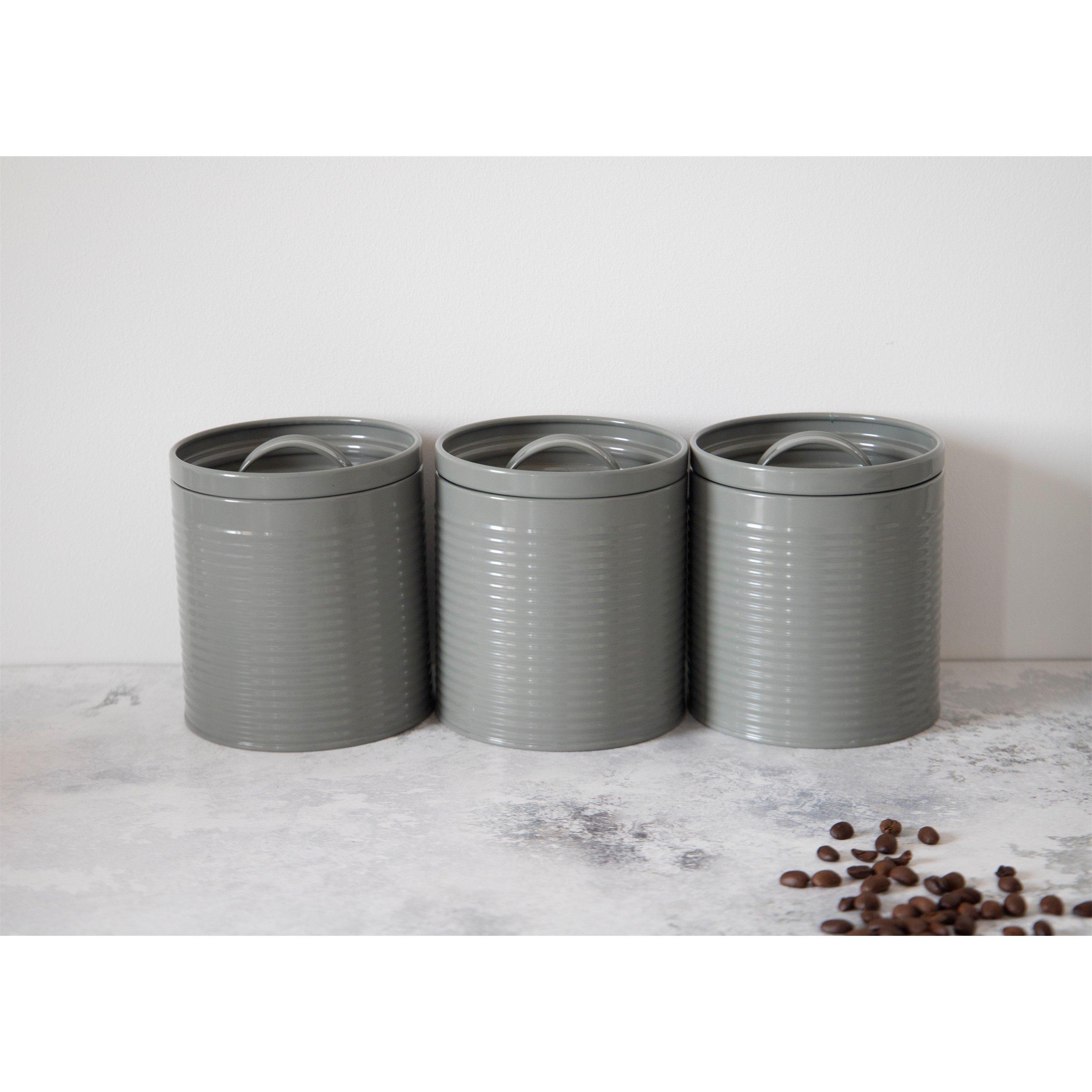 Grey - KitchenCraft - KitchenCraft 3-Piece Storage Canister Set - 4
