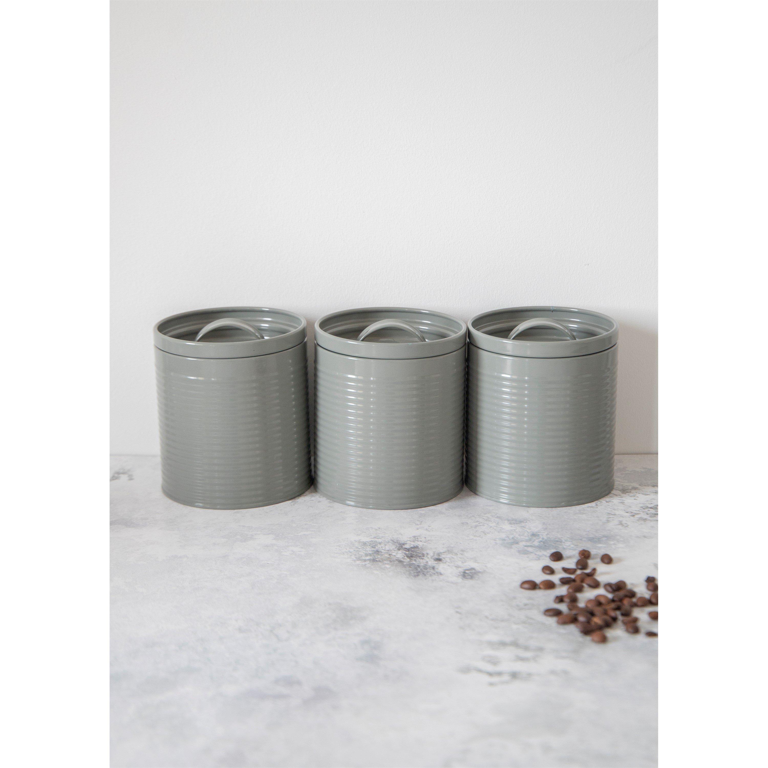 Grey - KitchenCraft - KitchenCraft 3-Piece Storage Canister Set - 5
