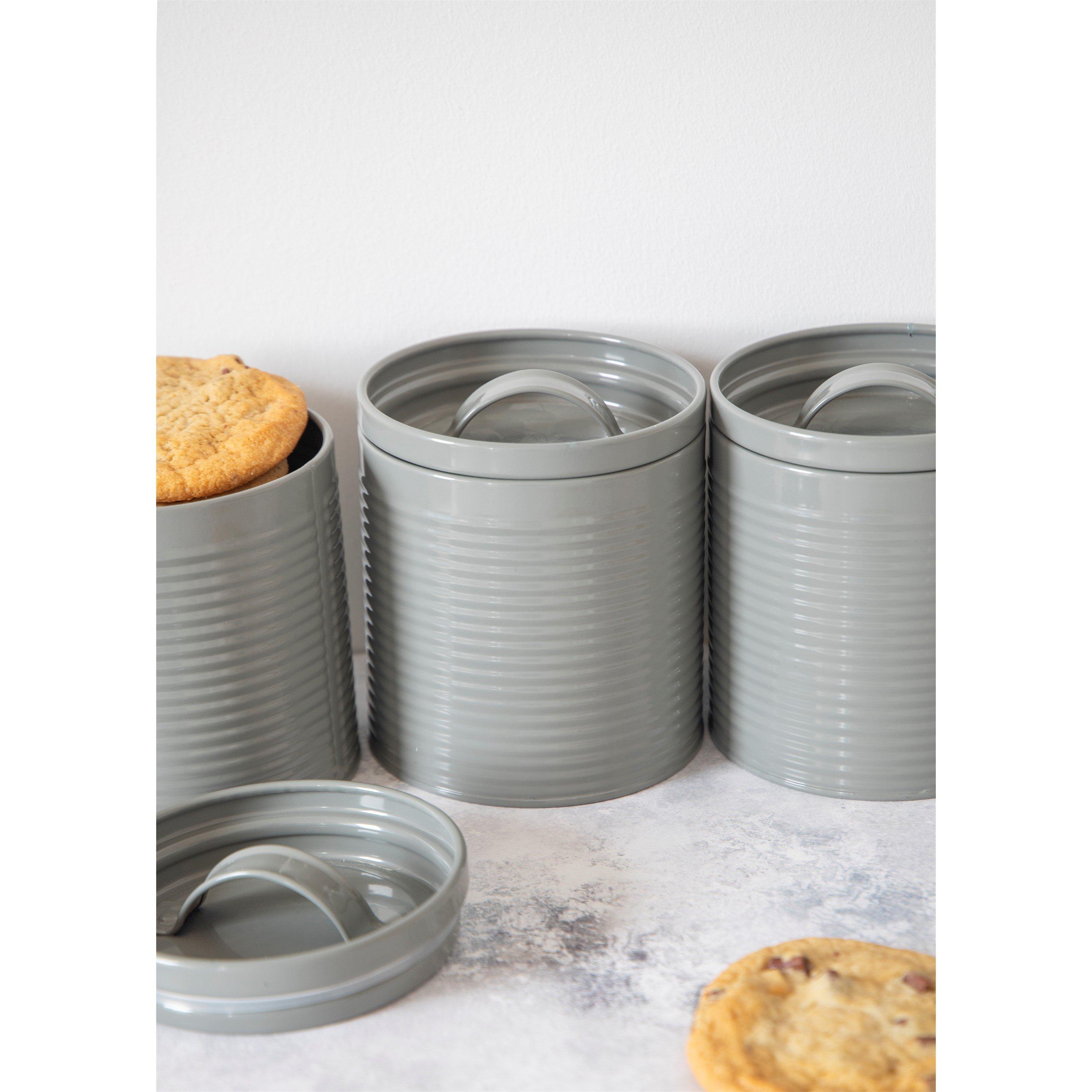 Grey - KitchenCraft - KitchenCraft 3-Piece Storage Canister Set - 6