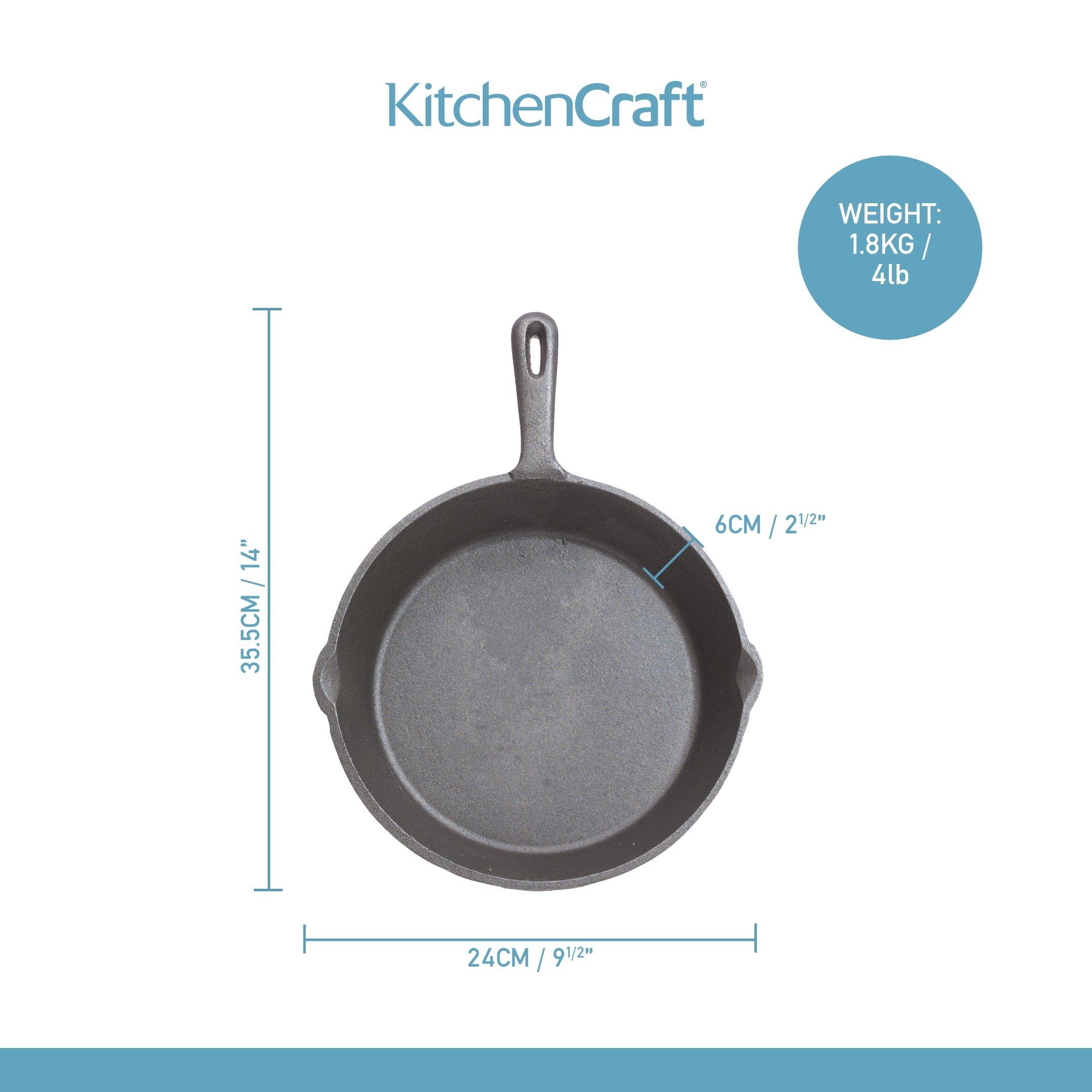 Black - KitchenCraft - KitchenCraft Deluxe Cast Iron Grill Pan, 24cm - 2