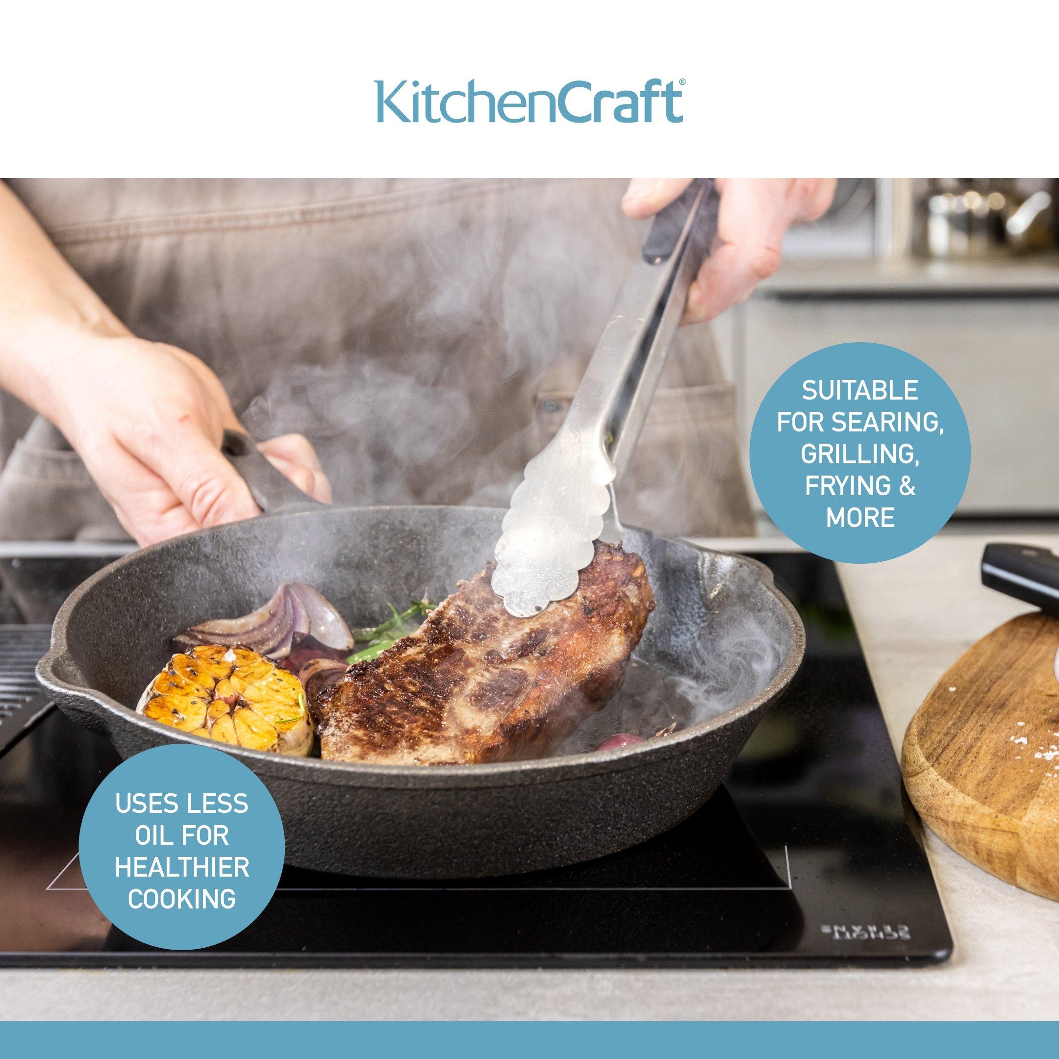 Black - KitchenCraft - KitchenCraft Deluxe Cast Iron Grill Pan, 24cm - 4