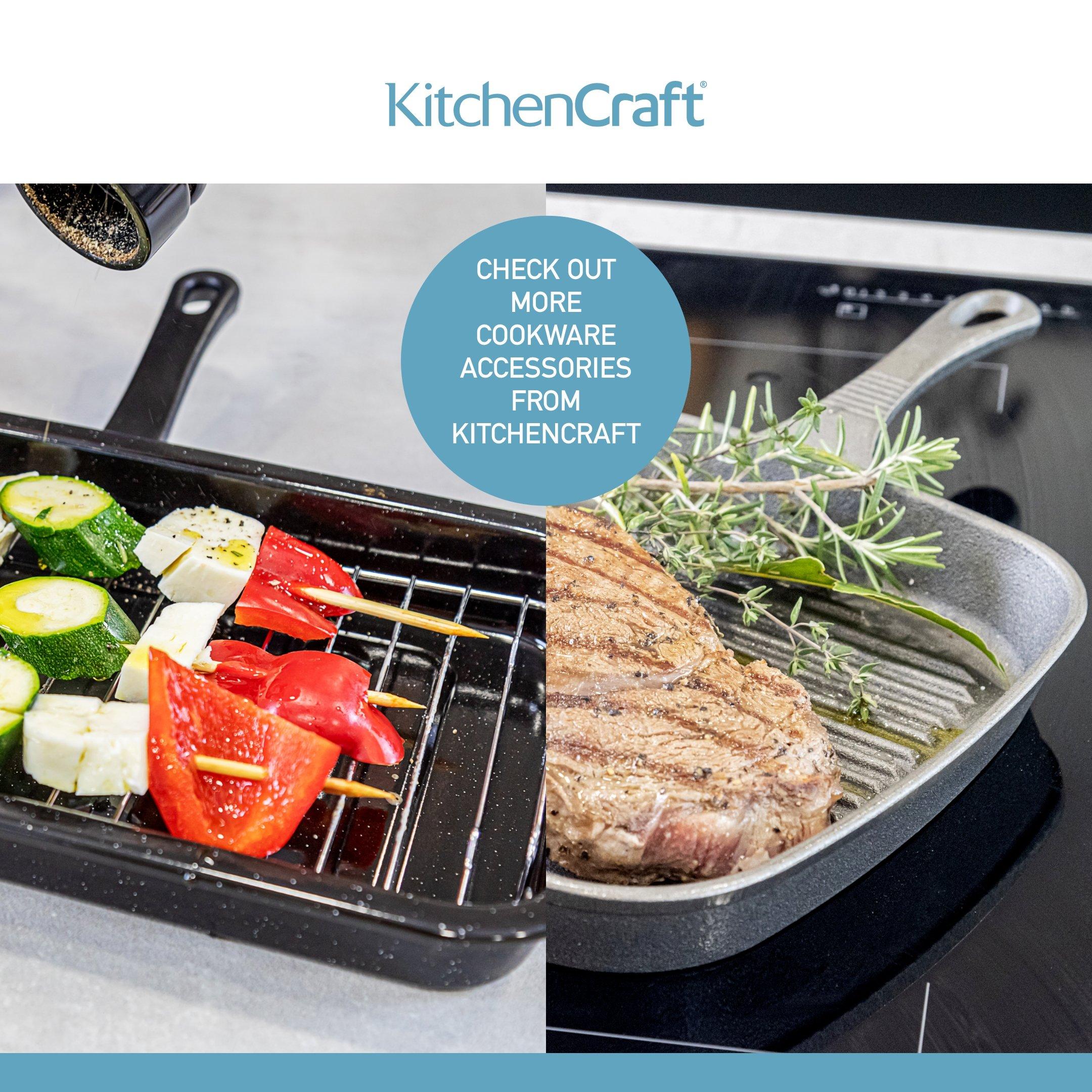 Black - KitchenCraft - KitchenCraft Deluxe Cast Iron Grill Pan, 24cm - 5