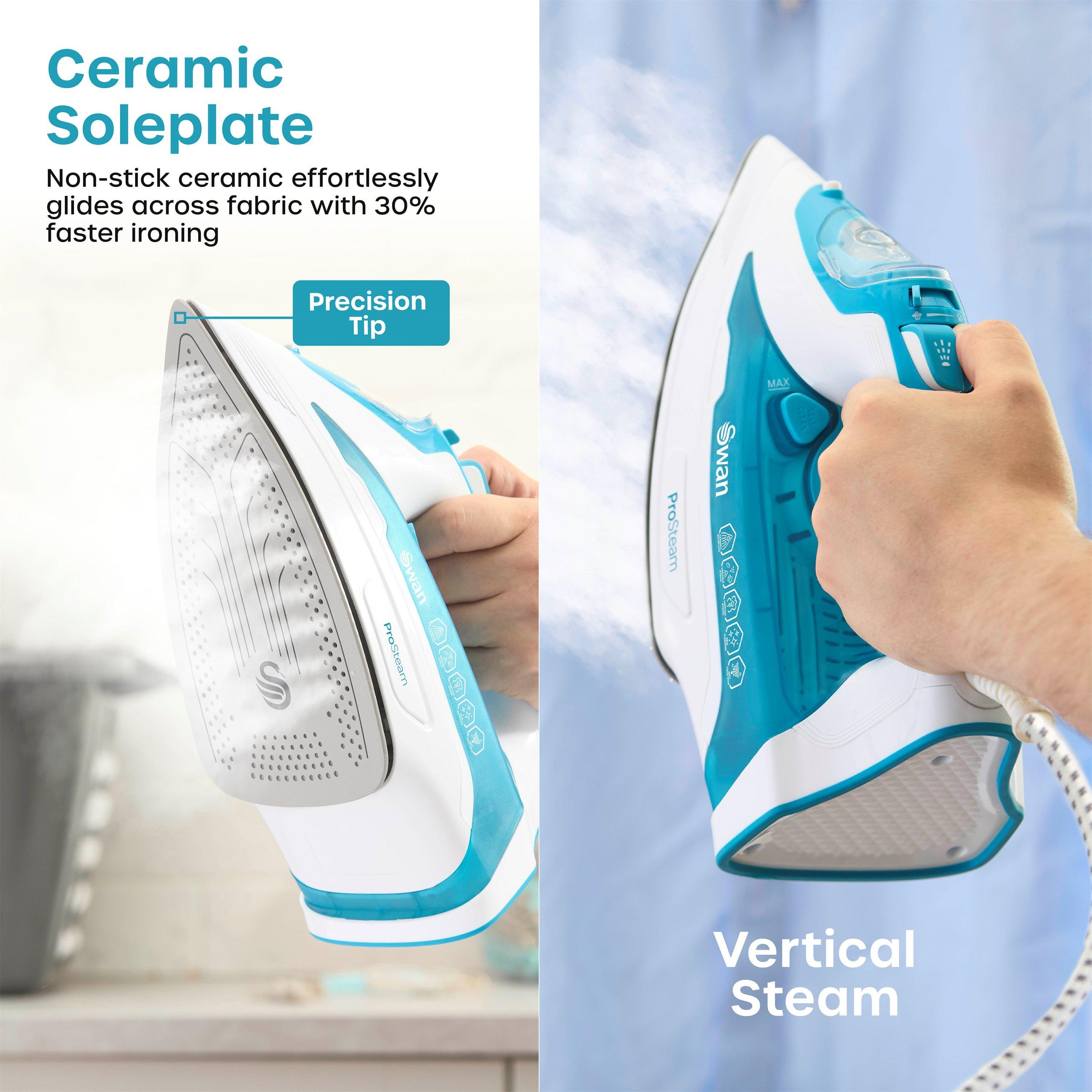 White - Swan - 3000W Steam Iron White Aqua - 3