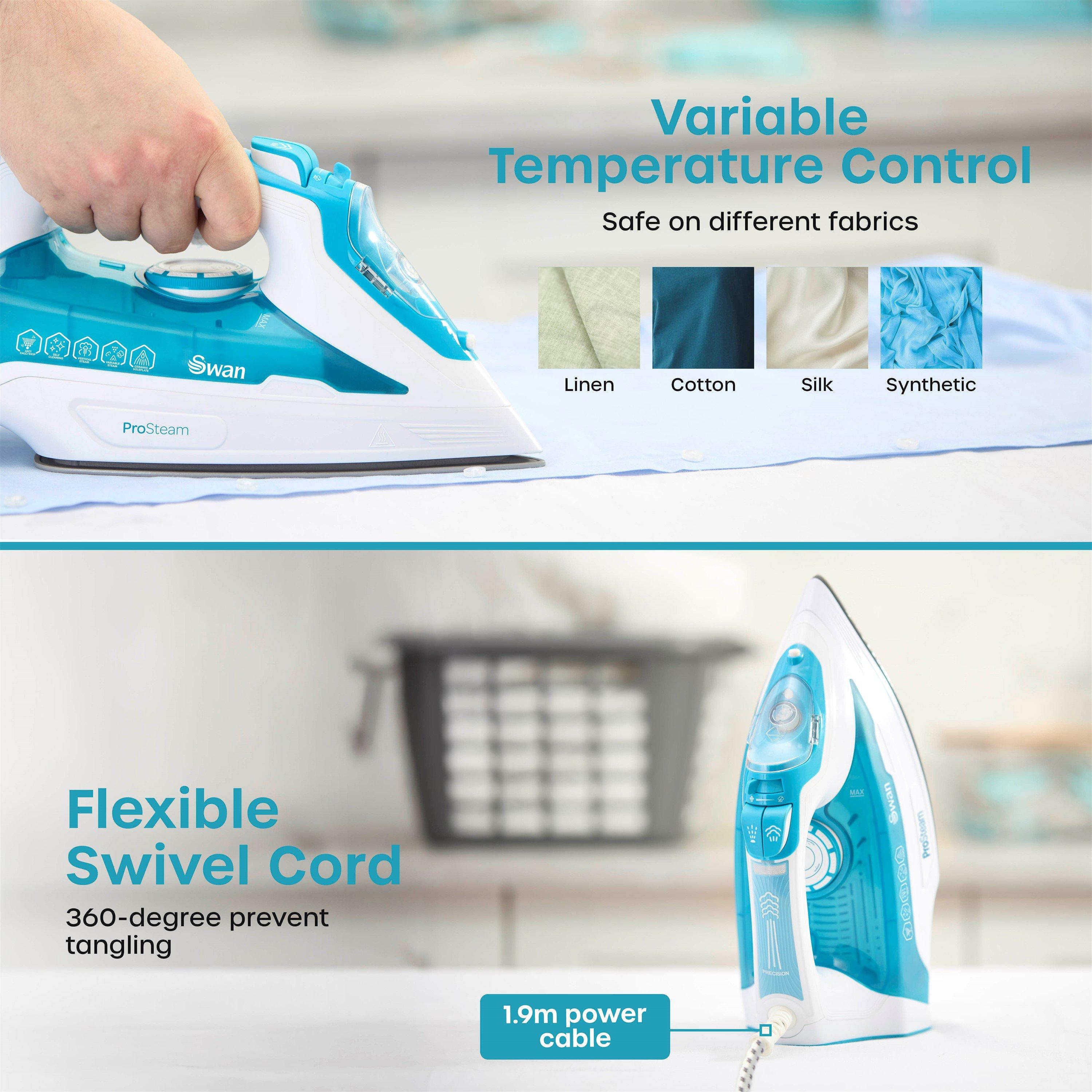 White - Swan - 3000W Steam Iron White Aqua - 4