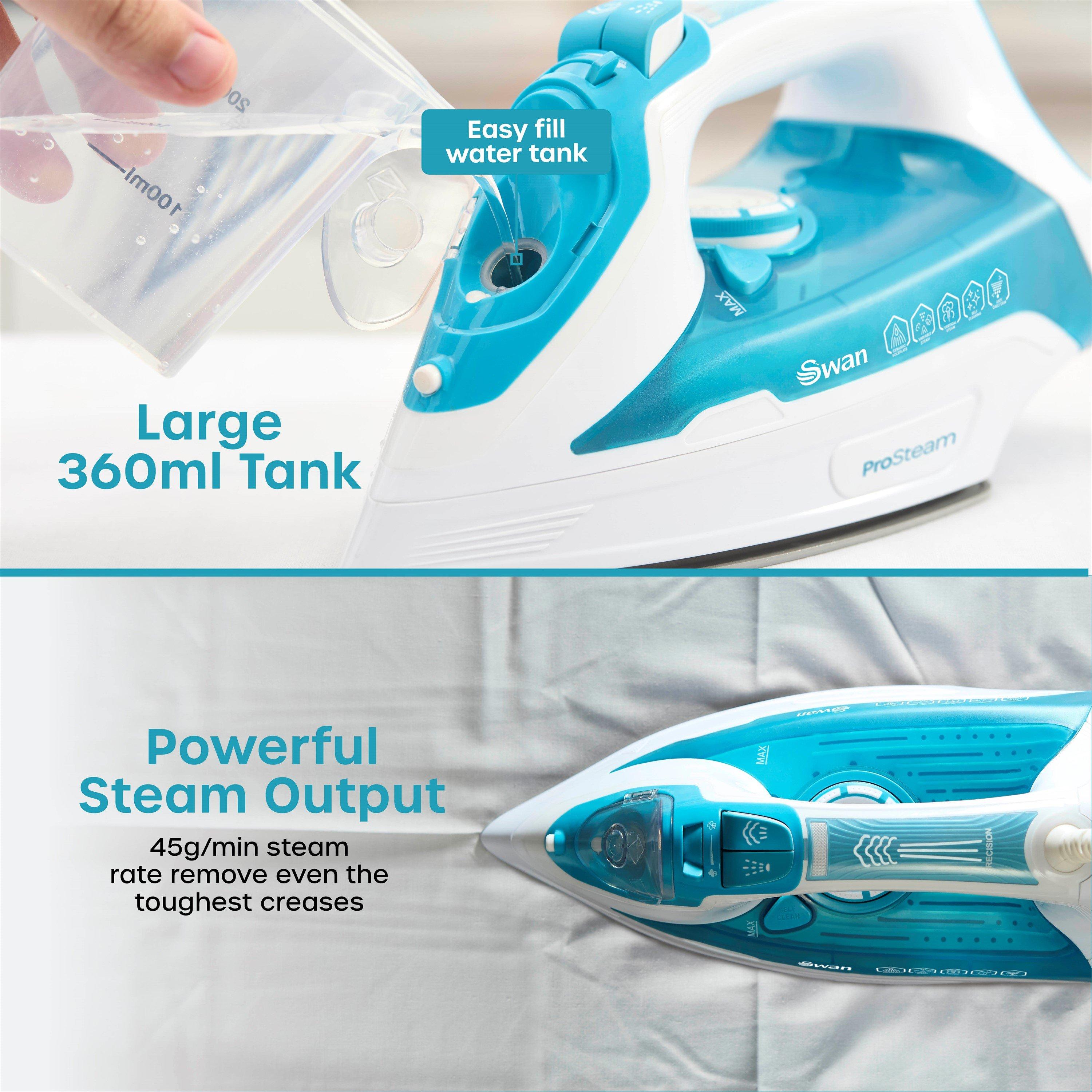 White - Swan - 3000W Steam Iron White Aqua - 5
